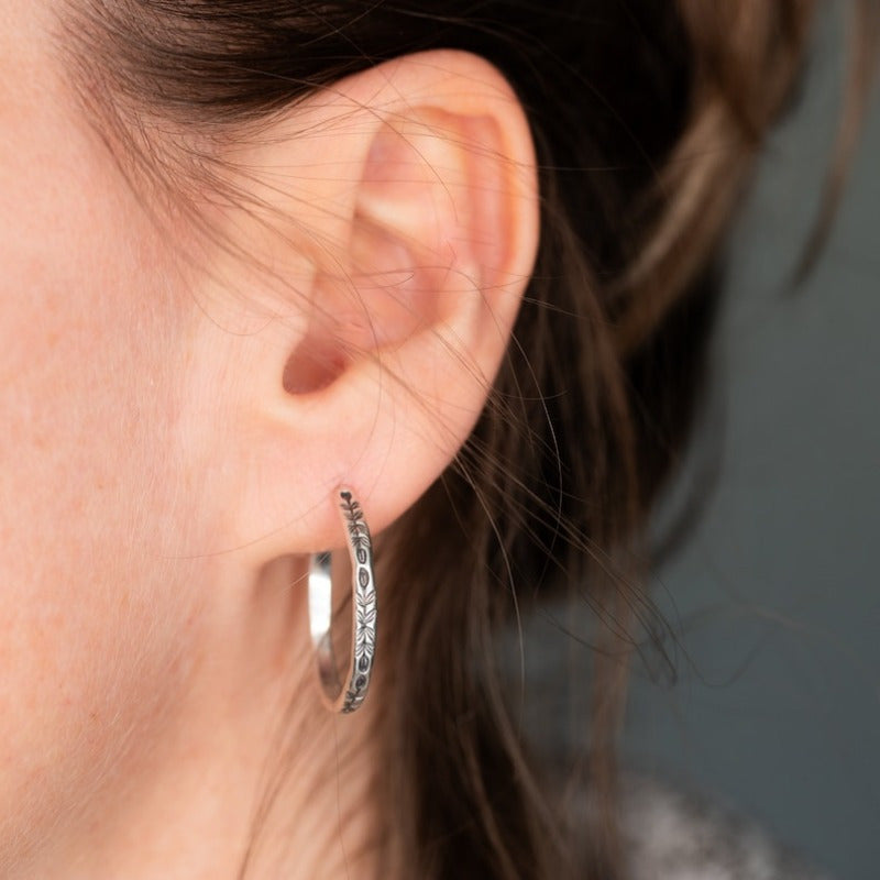 Unique Silver Hoop Earrings