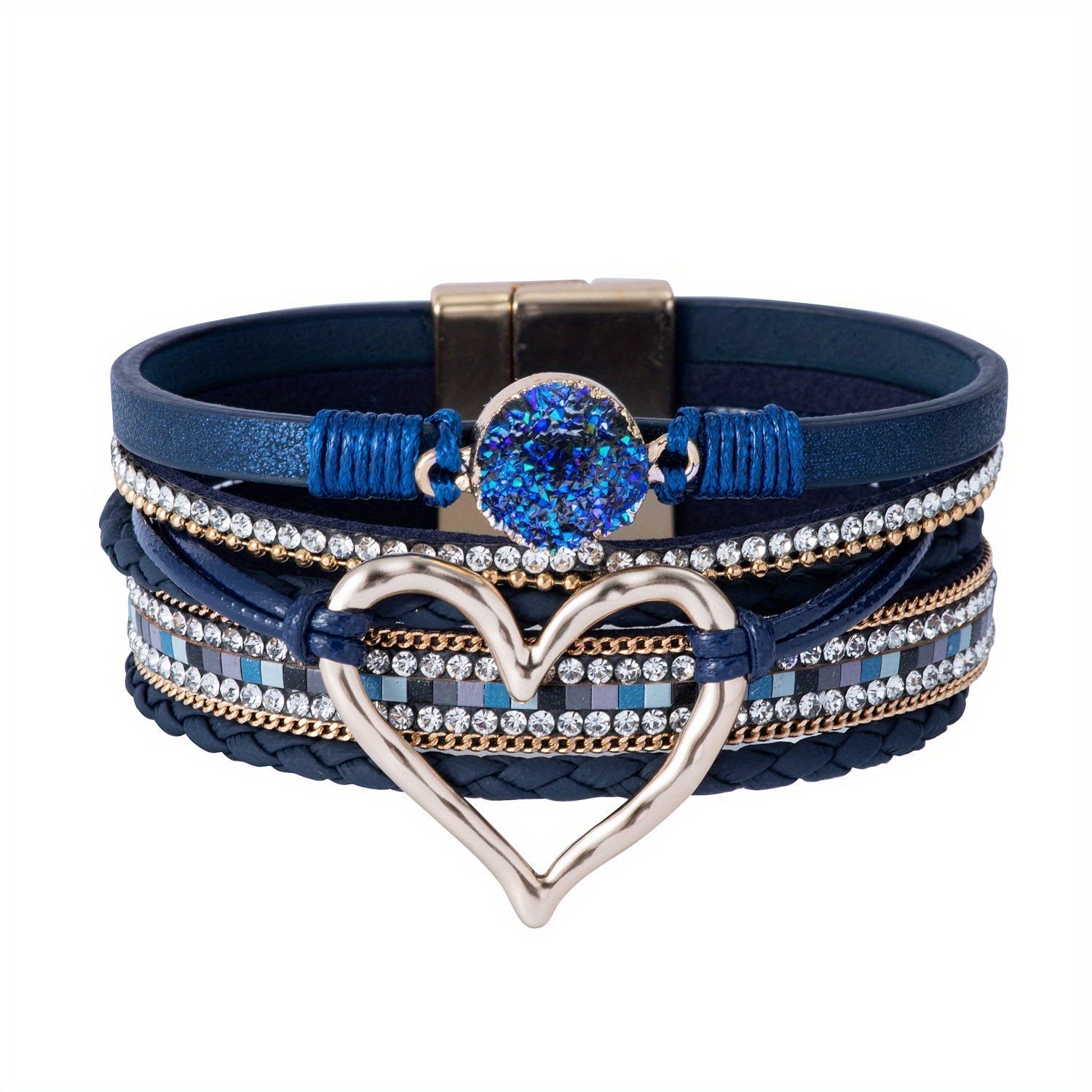 Bracelet en cuir multicouche bohème