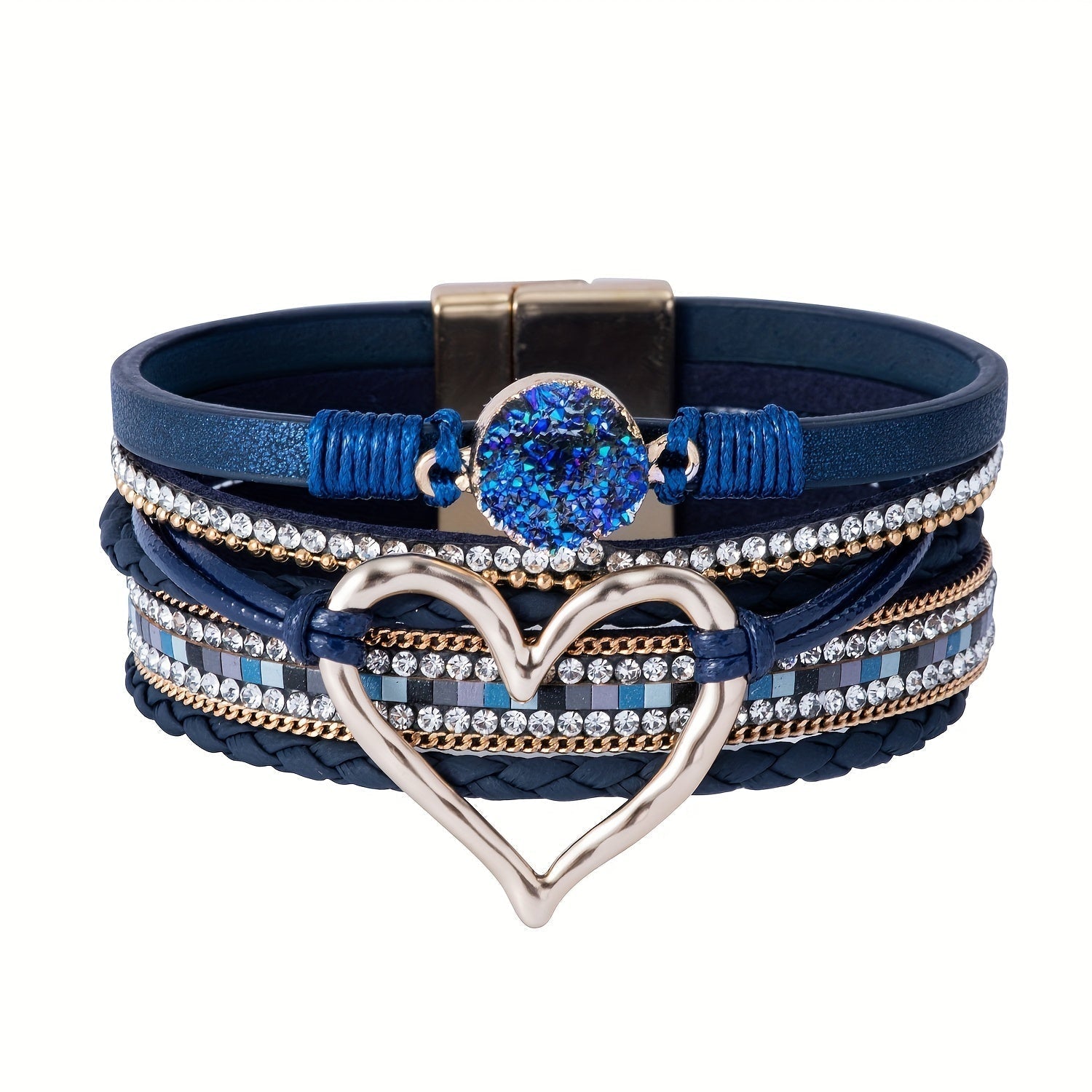 Bracelet en cuir multicouche bohème