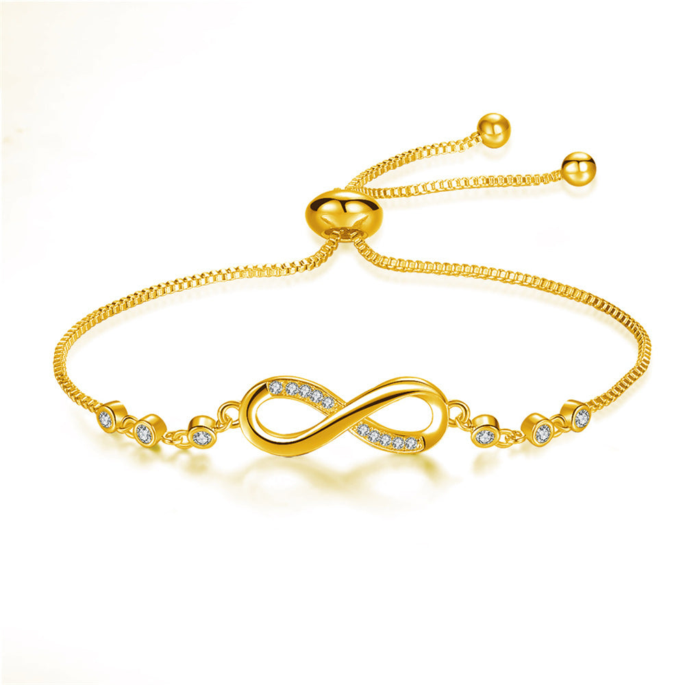 Chic Adjustable Rose Gold Bracelet With Infinity Symbol