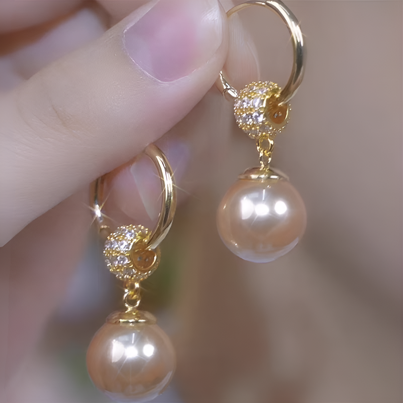 Grandes boucles d'oreilles pendantes en perles