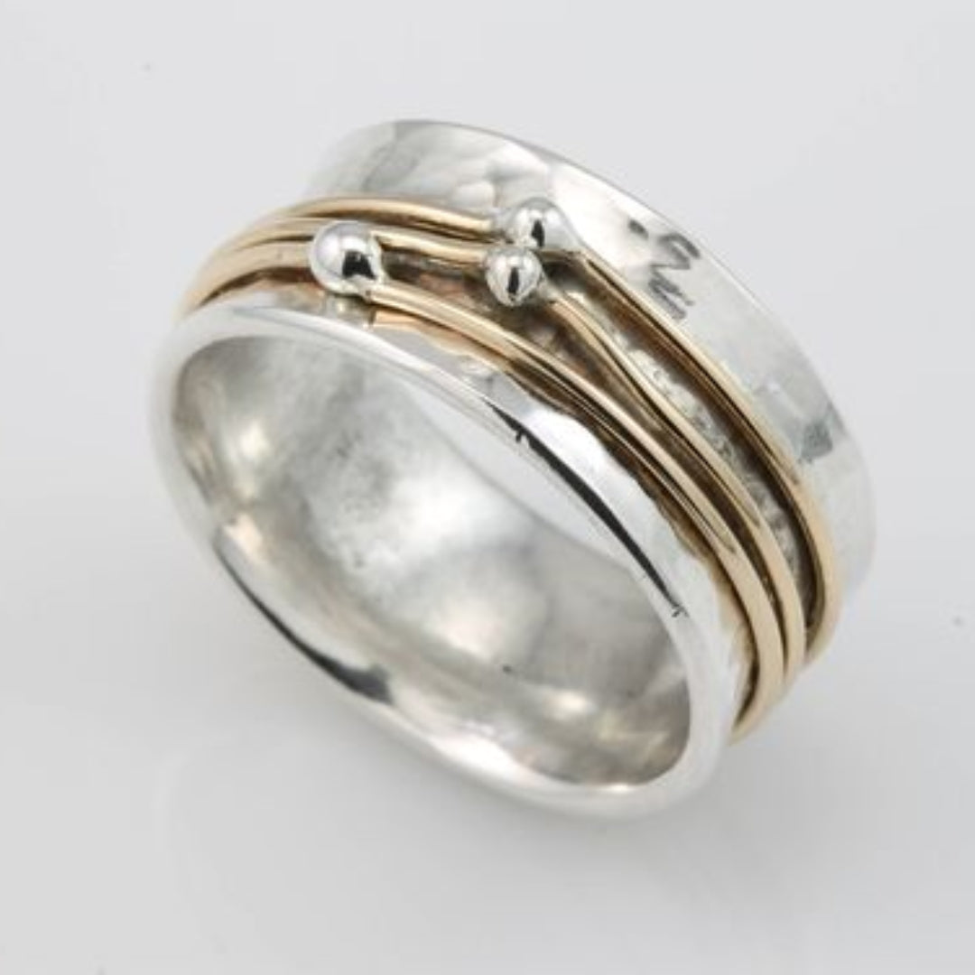 Bague Vintage Superposée en Argent Doré
