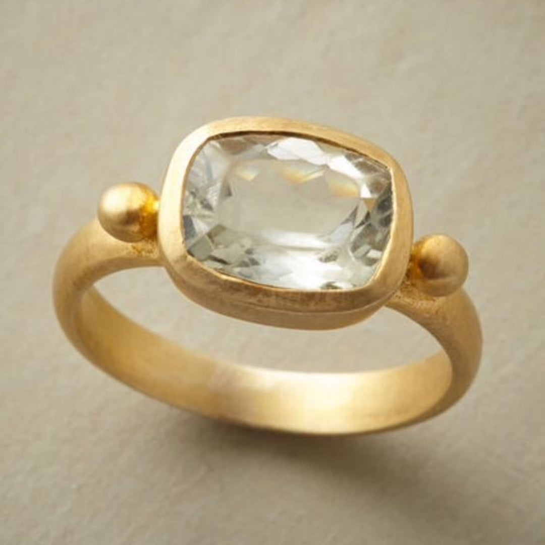 Verre blanc Vintage Bague or