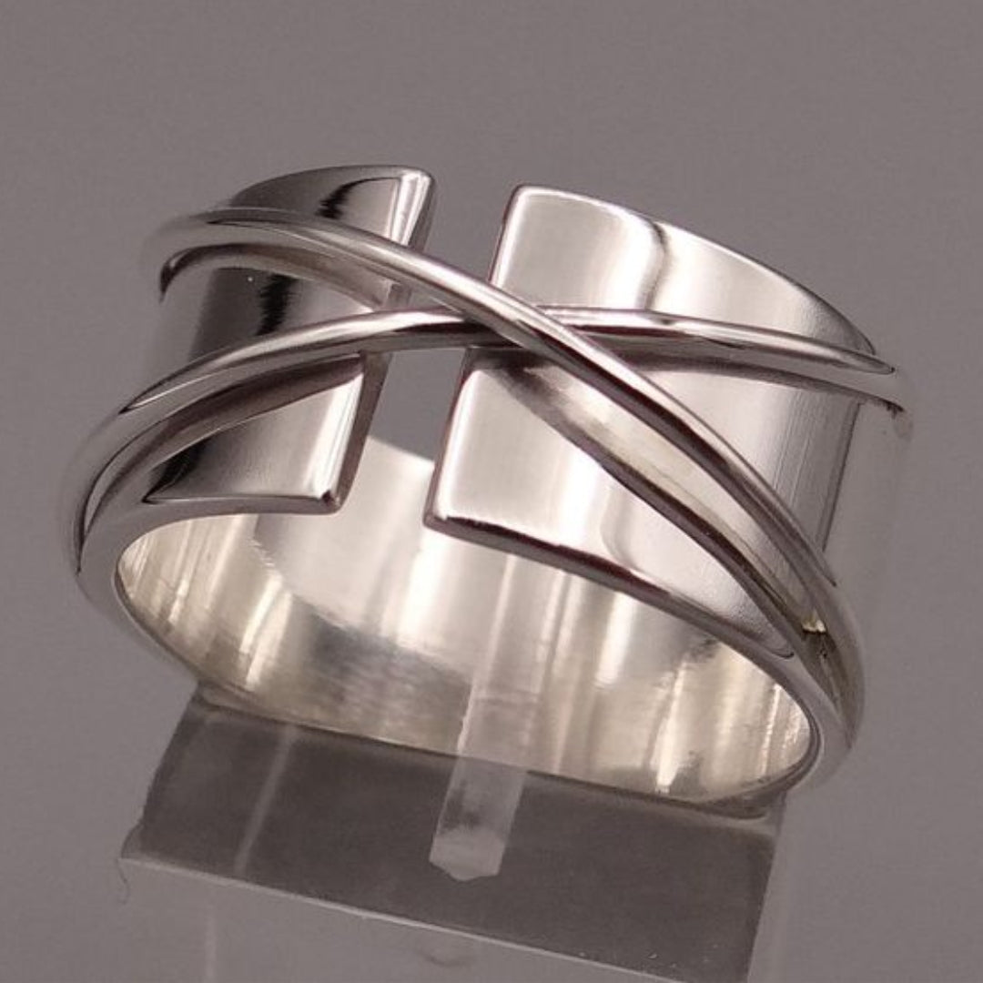 Bague Croix Plaqué Argent Vintage