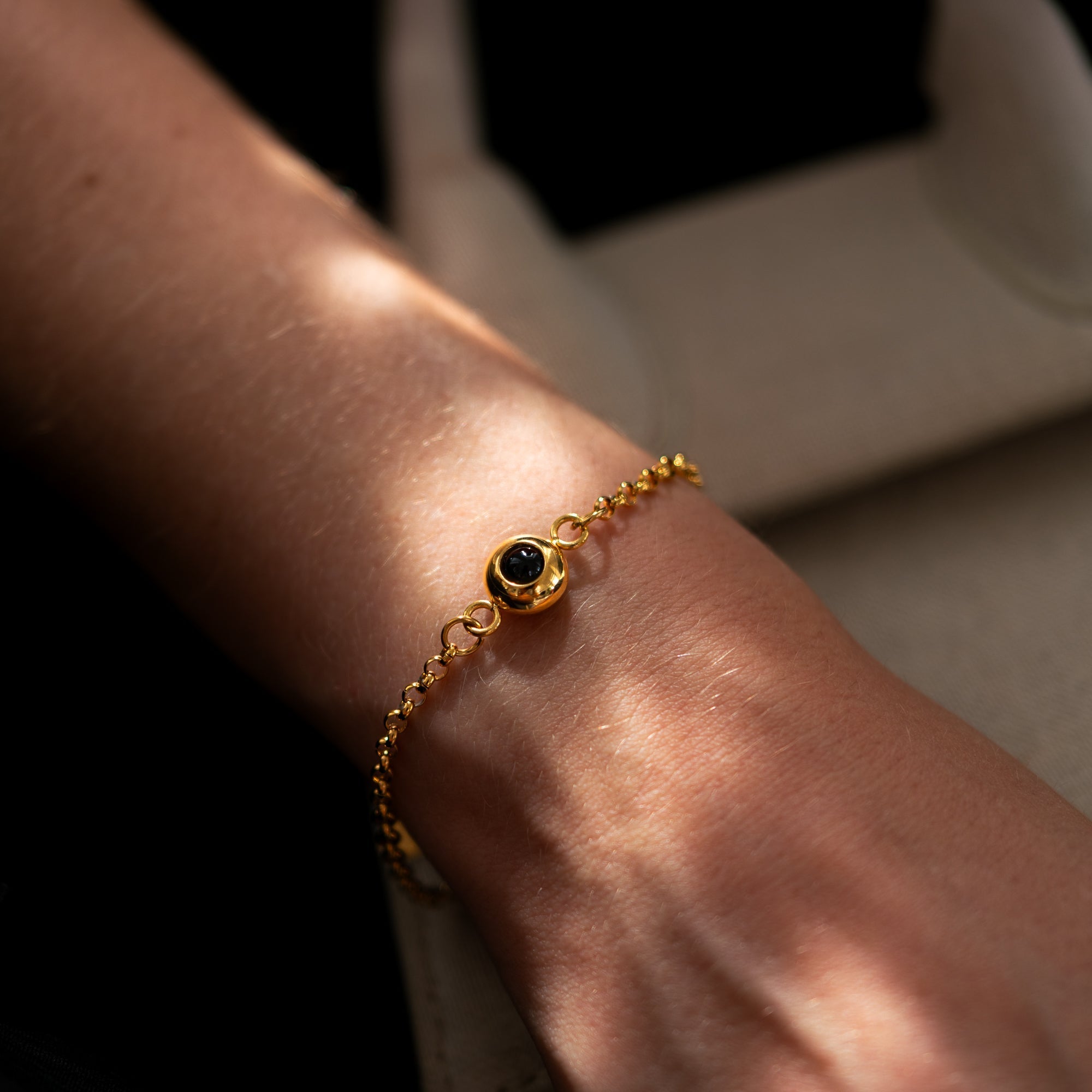 Bracelet photo personnalisé avec ta photo - Chaîne Rolo