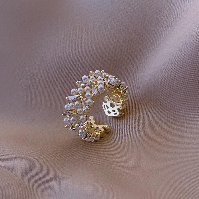 Bague luxueuse en or avec perle