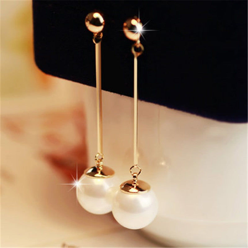 Boucles d'oreilles pendantes de luxe avec perles spéciales faites à la main