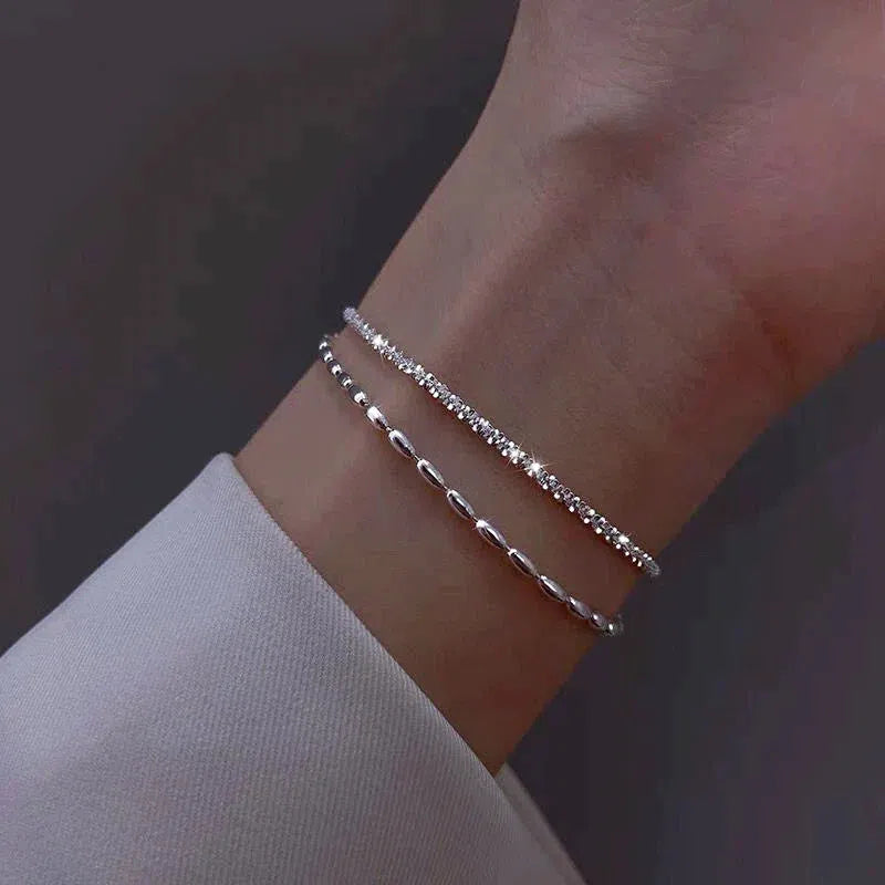 Bracelet en zircone argentée