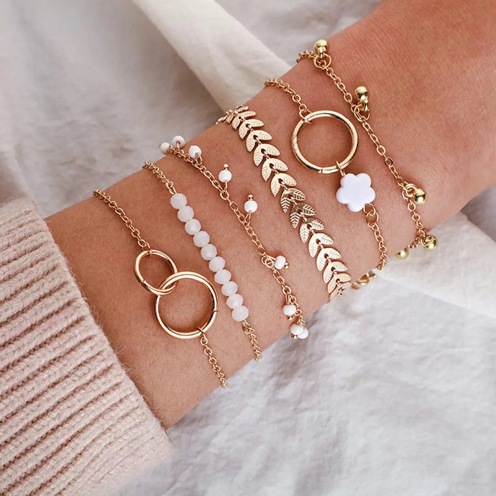 Ensemble de bracelets bohème doré charmant