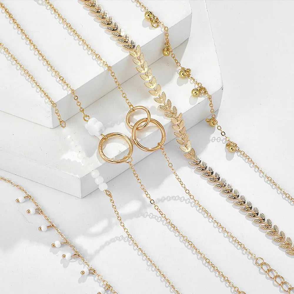 Charming Bohemian Gold Bracelet Set