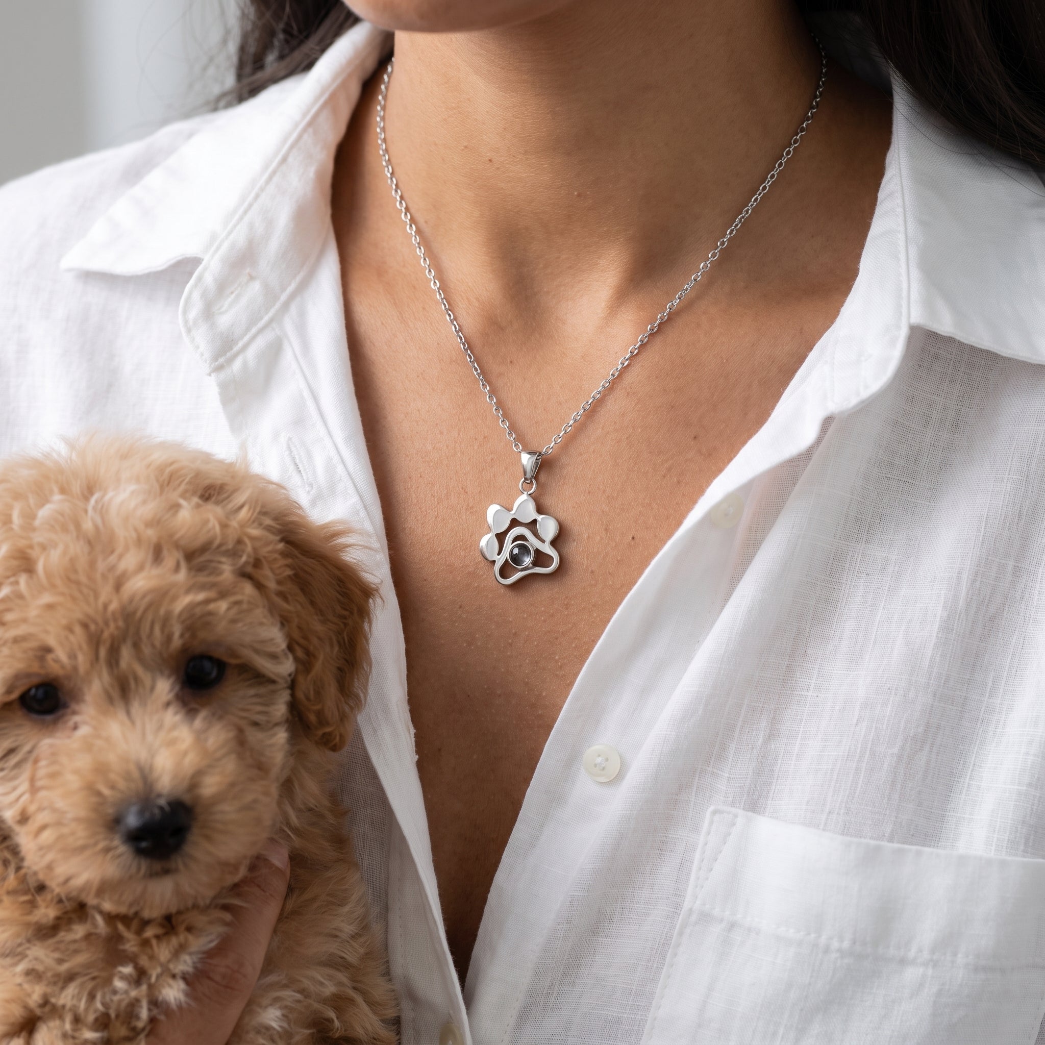Collier photo personnalisé - Patte de chien