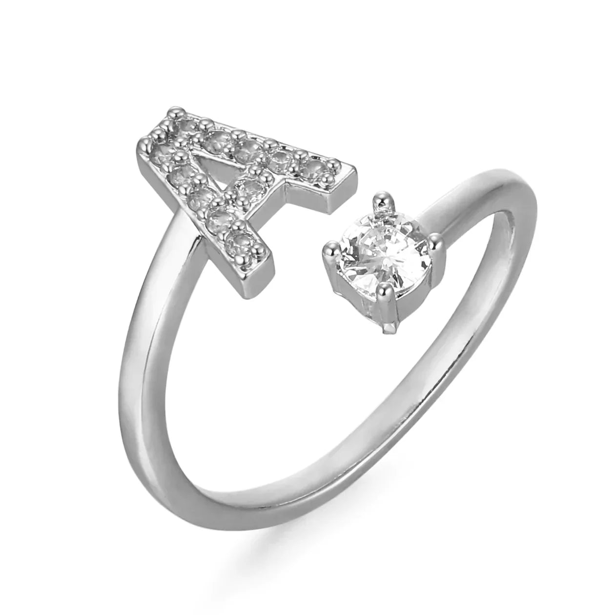Bague en zirconium avec lettres