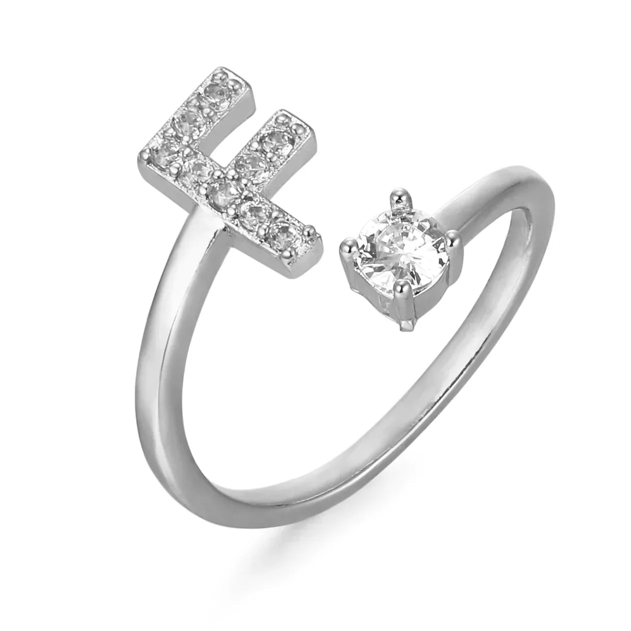 Bague en zirconium avec lettres