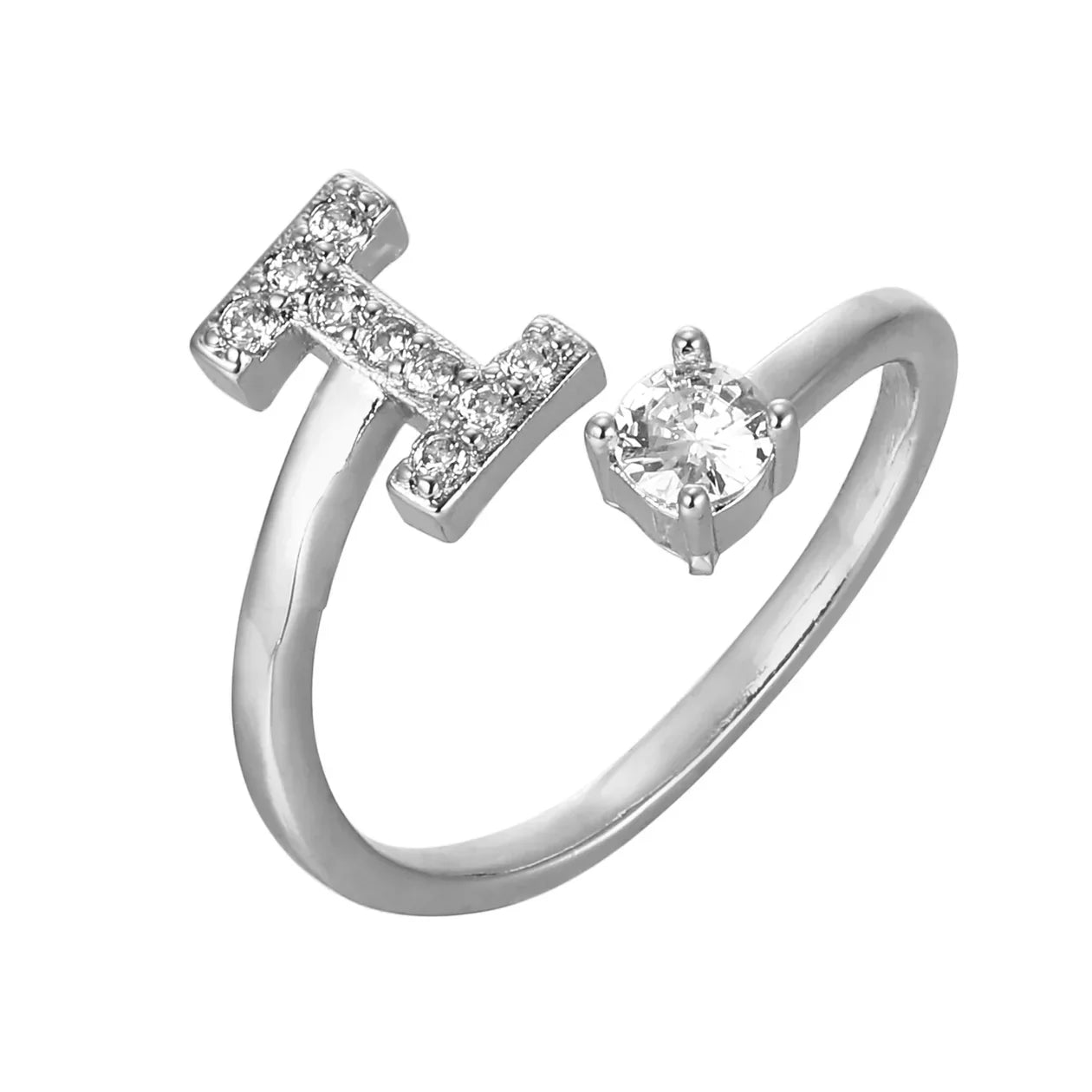 Bague en zirconium avec lettres