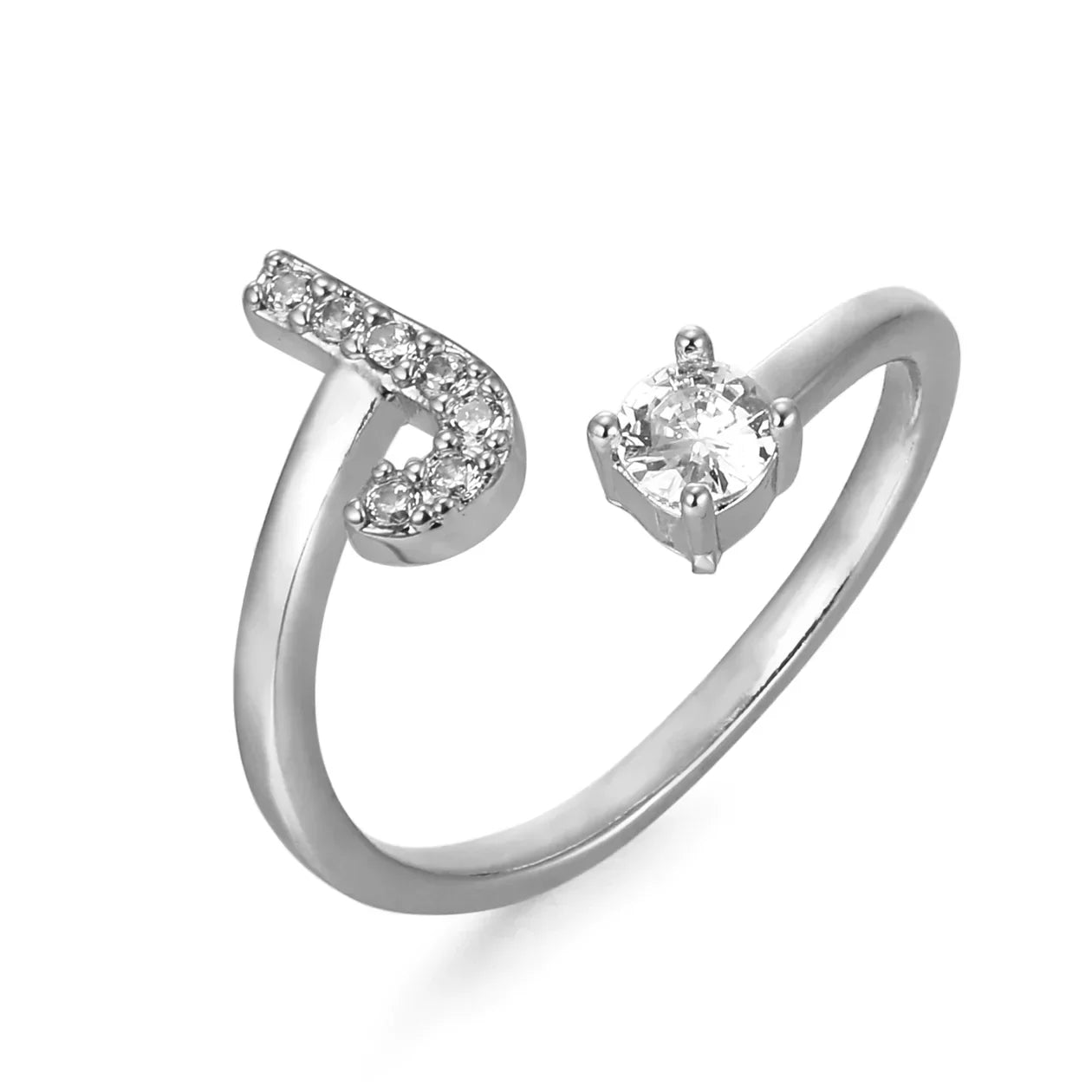 Bague en zirconium avec lettres