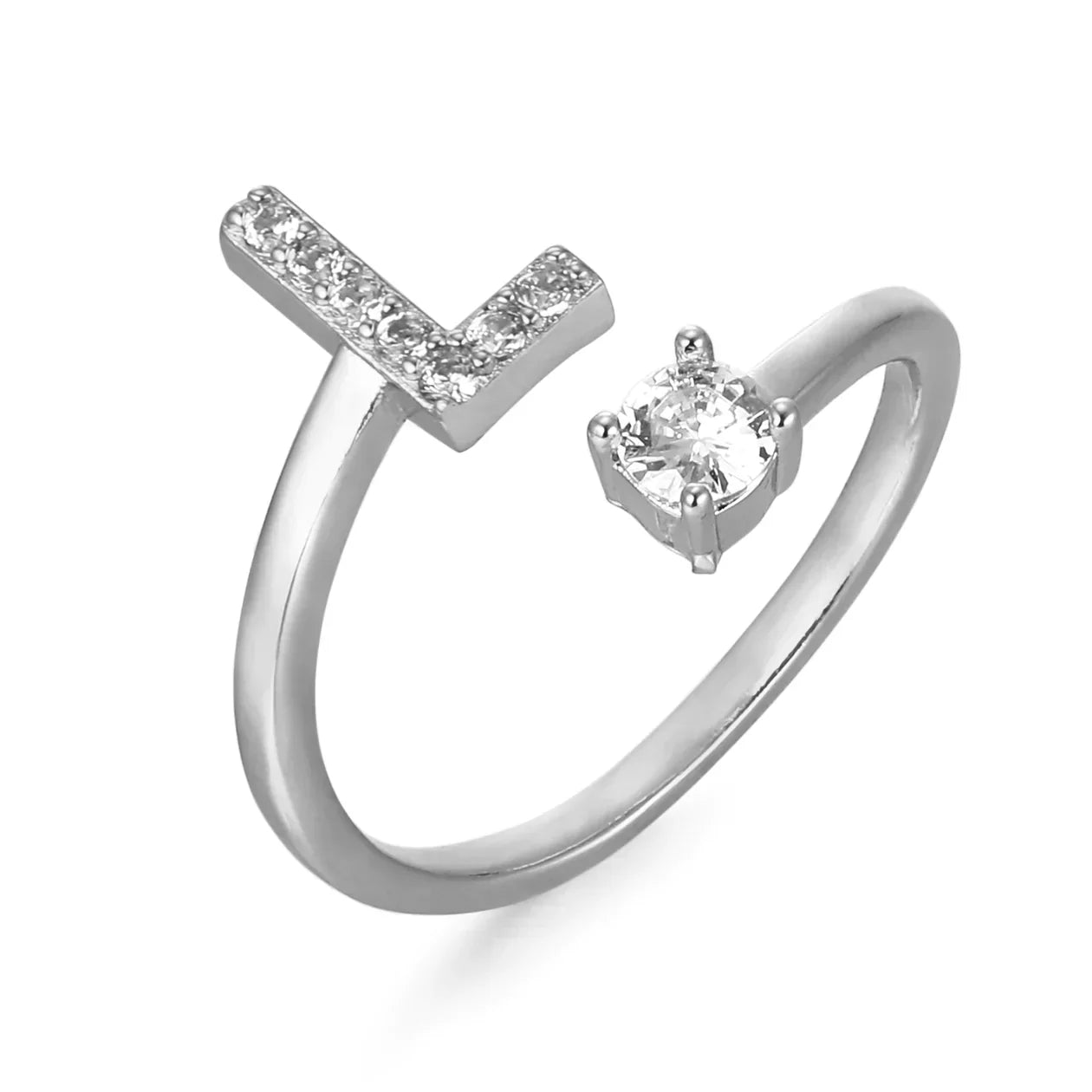 Bague en zirconium avec lettres