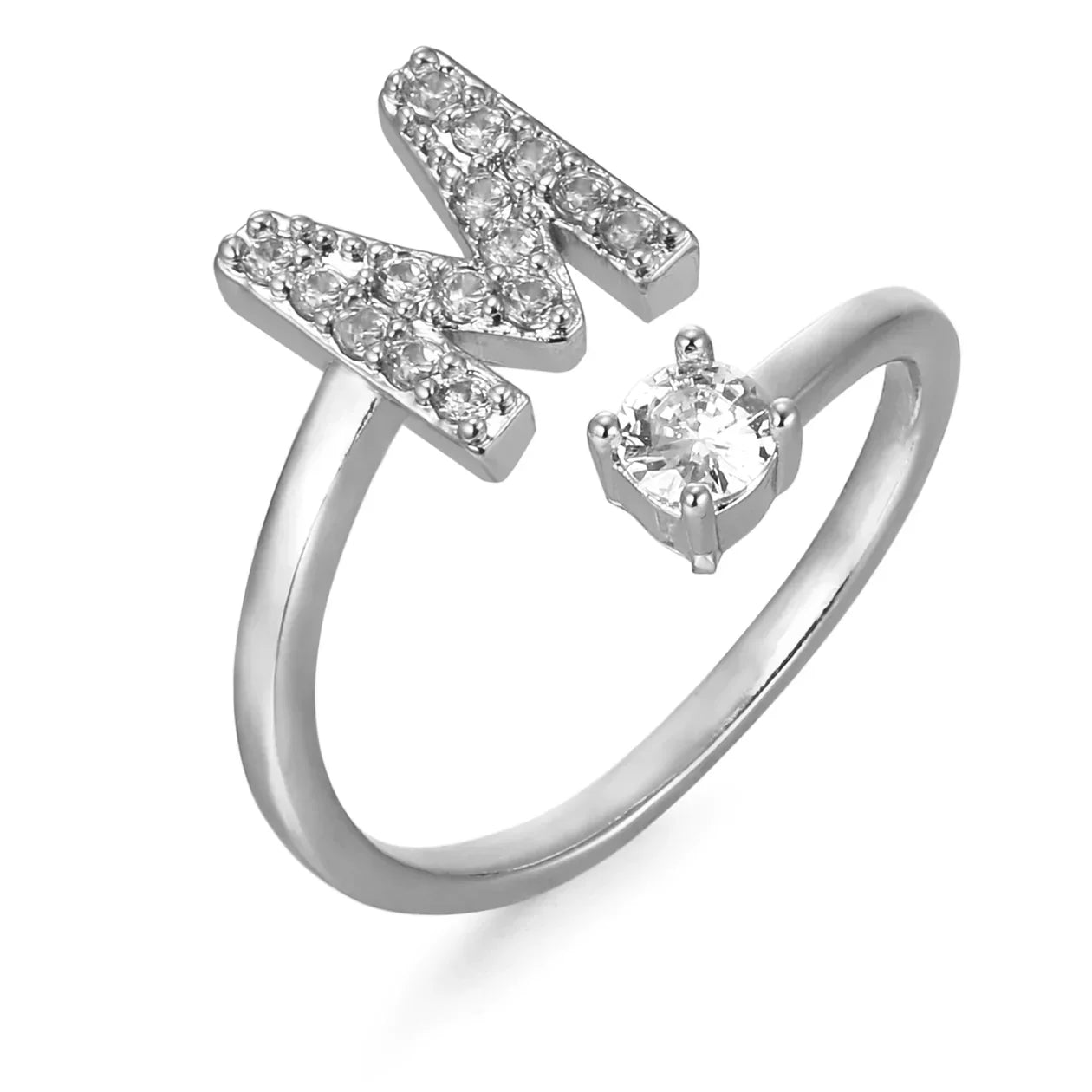 Bague en zirconium avec lettres