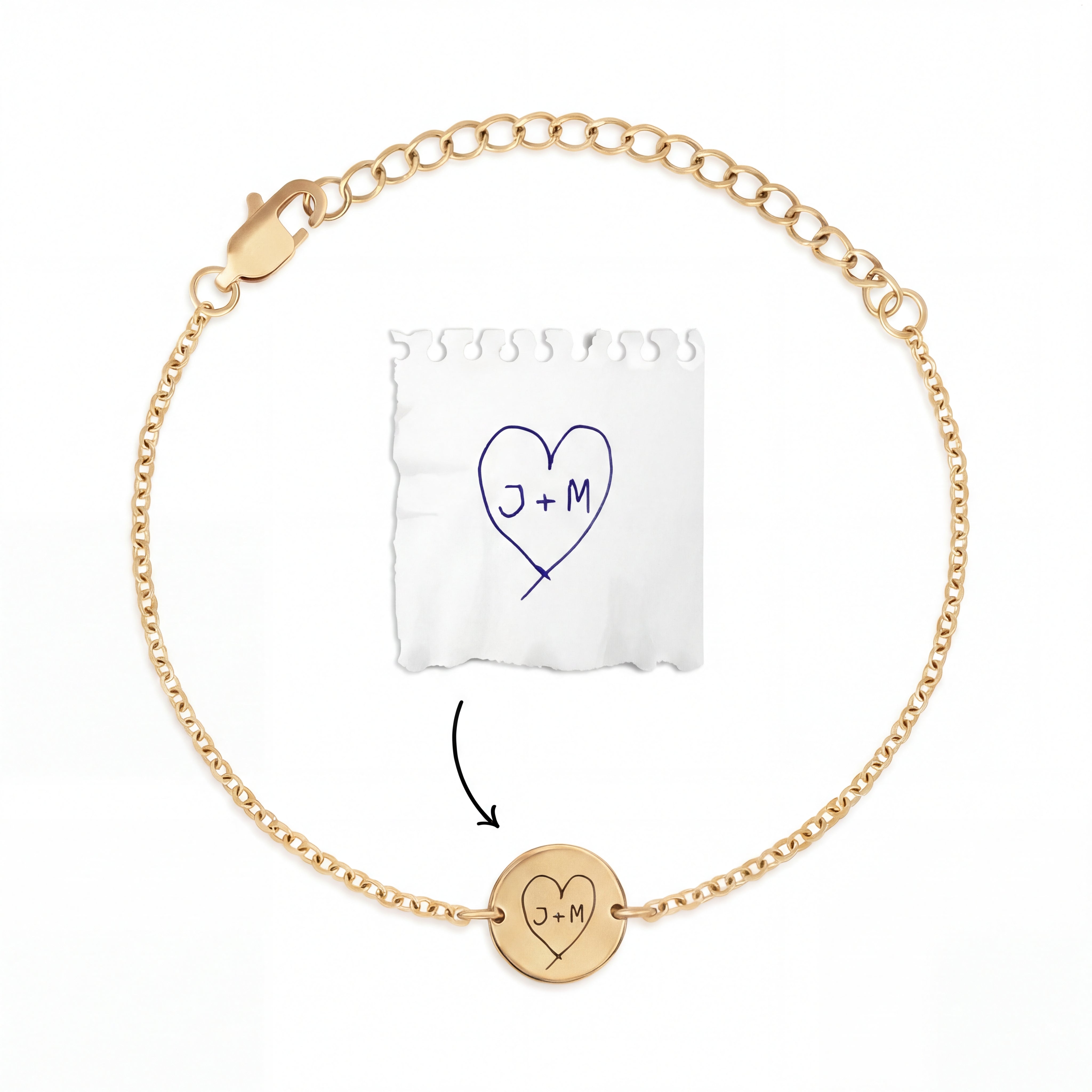 Bracelet personnalisé avec votre propre écriture/dessin