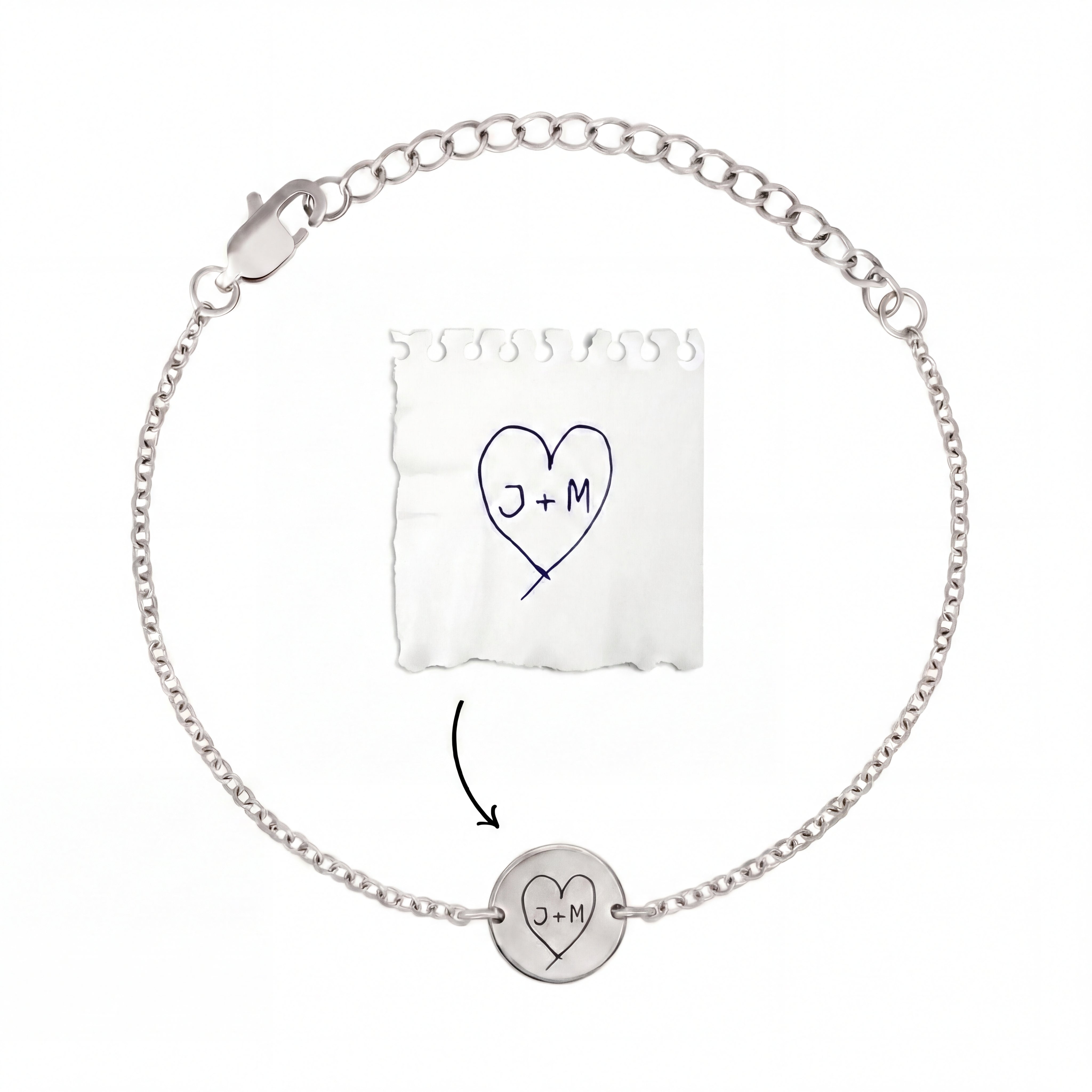 Bracelet personnalisé avec votre propre écriture/dessin
