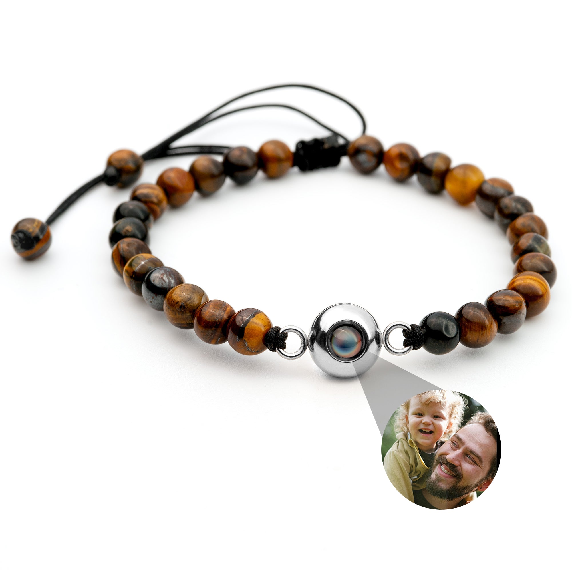 Gepersonaliseerde fotoarmband met jouw foto - Parelketting