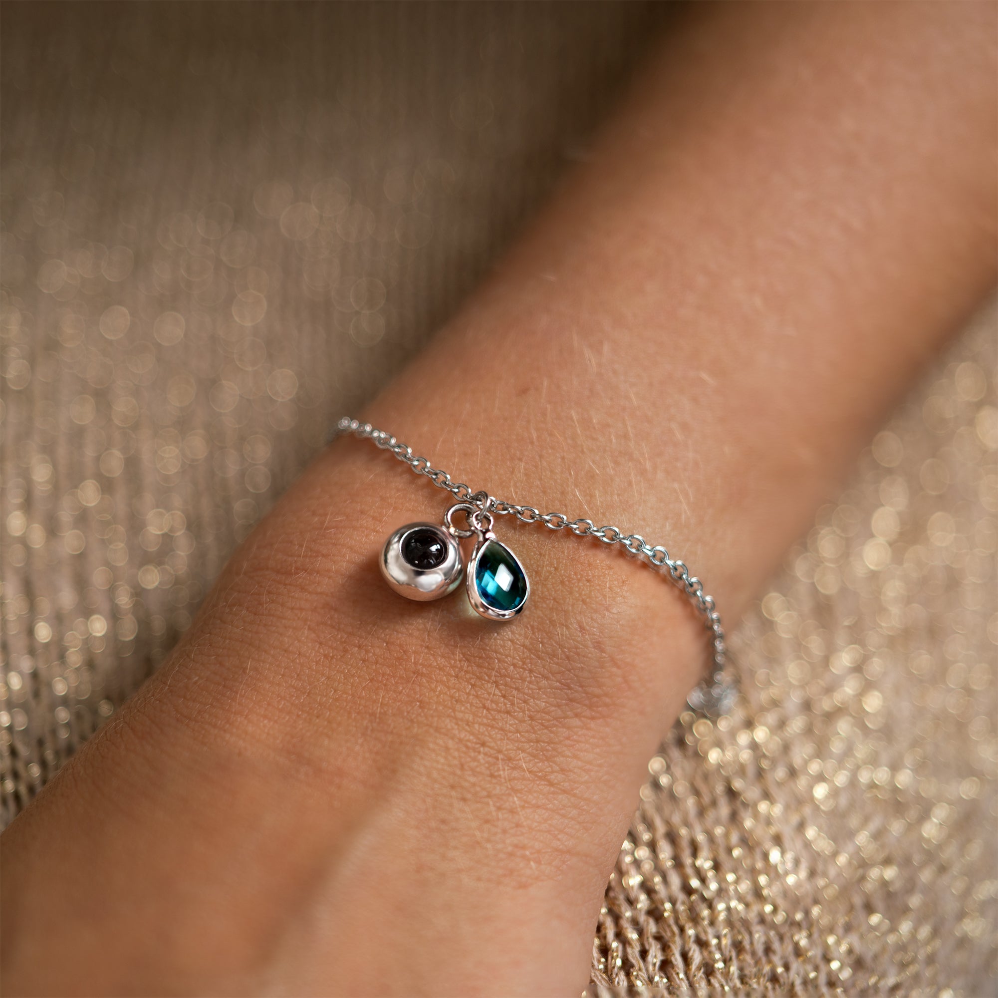 Bracelet photo personnalisé avec votre photo - Pierre de naissance