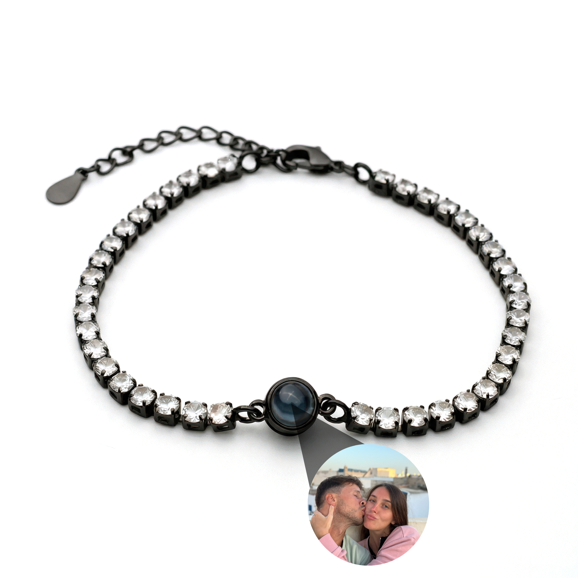 Bracelet photo personnalisé avec votre photo - Tennis Zirconia