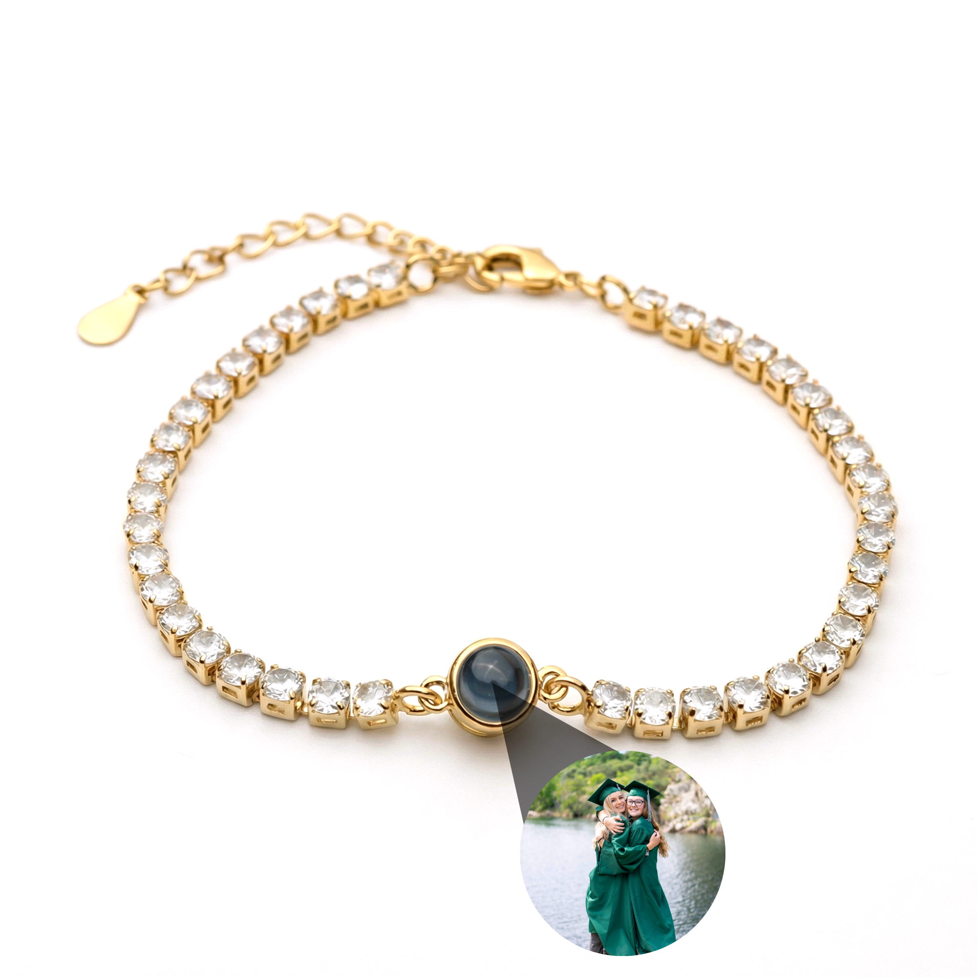 Bracelet photo personnalisé avec votre photo - Tennis Zirconia