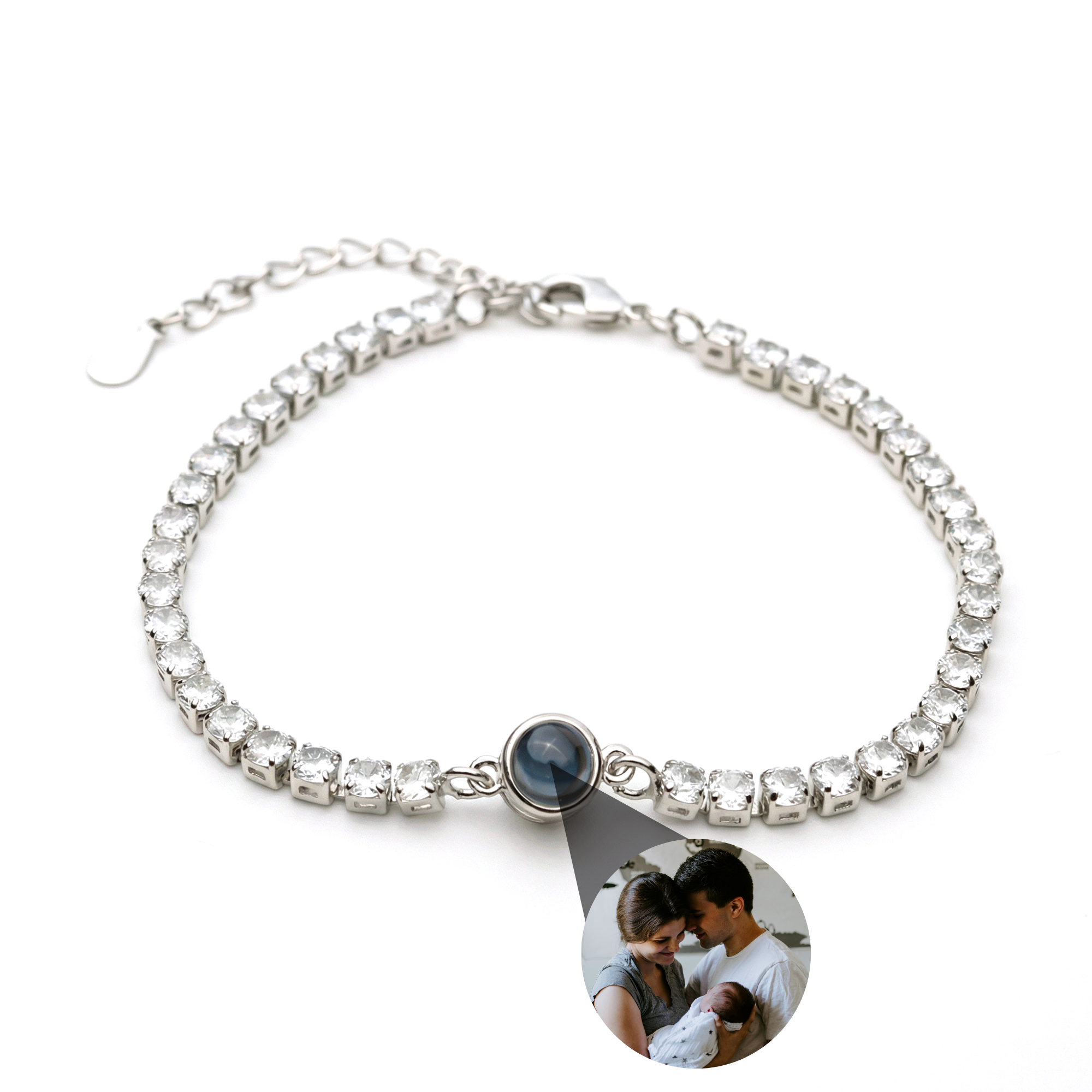 Bracelet photo personnalisé avec votre photo - Tennis Zirconia