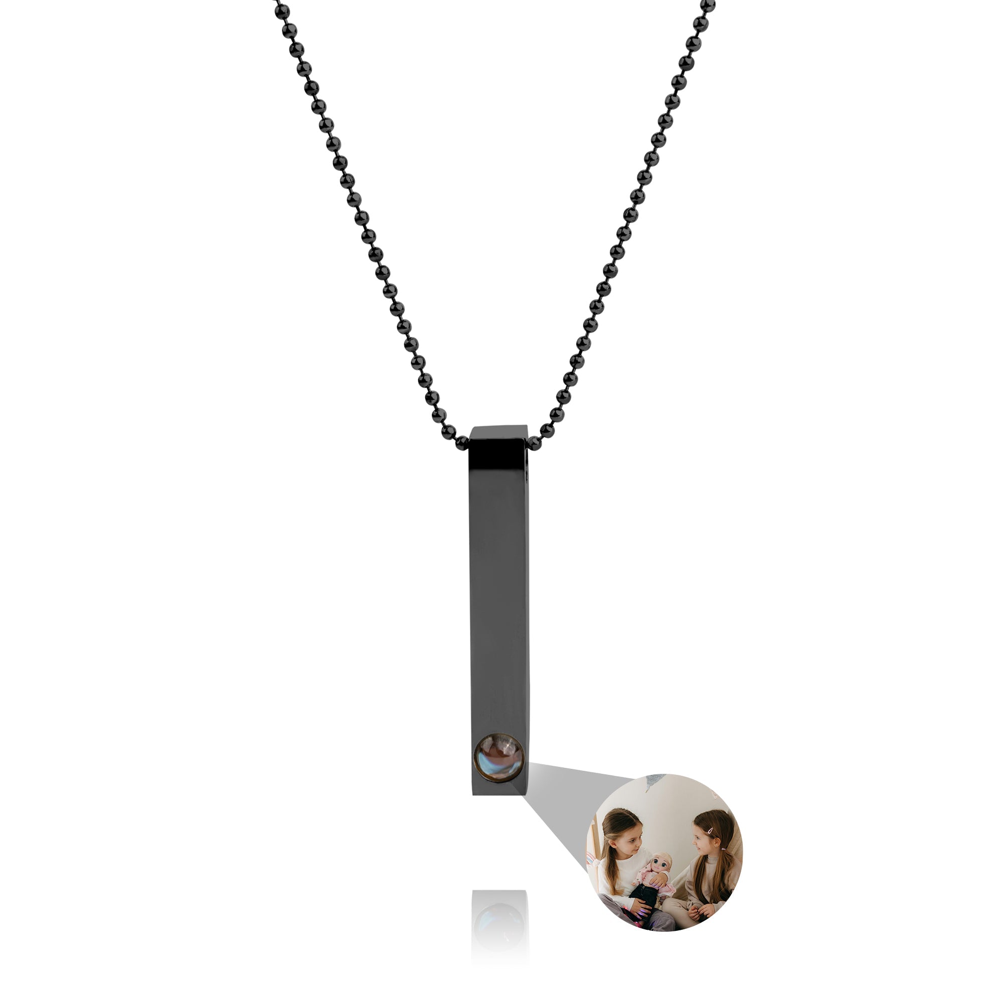 Collier photo personnalisé avec votre propre photo - Barre Chaîne Boules