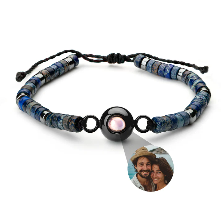 Bracelet photo personnalisé avec votre photo - Perle Heishi