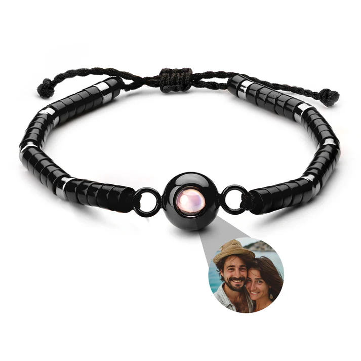 Bracelet photo personnalisé avec votre photo - Perle Heishi