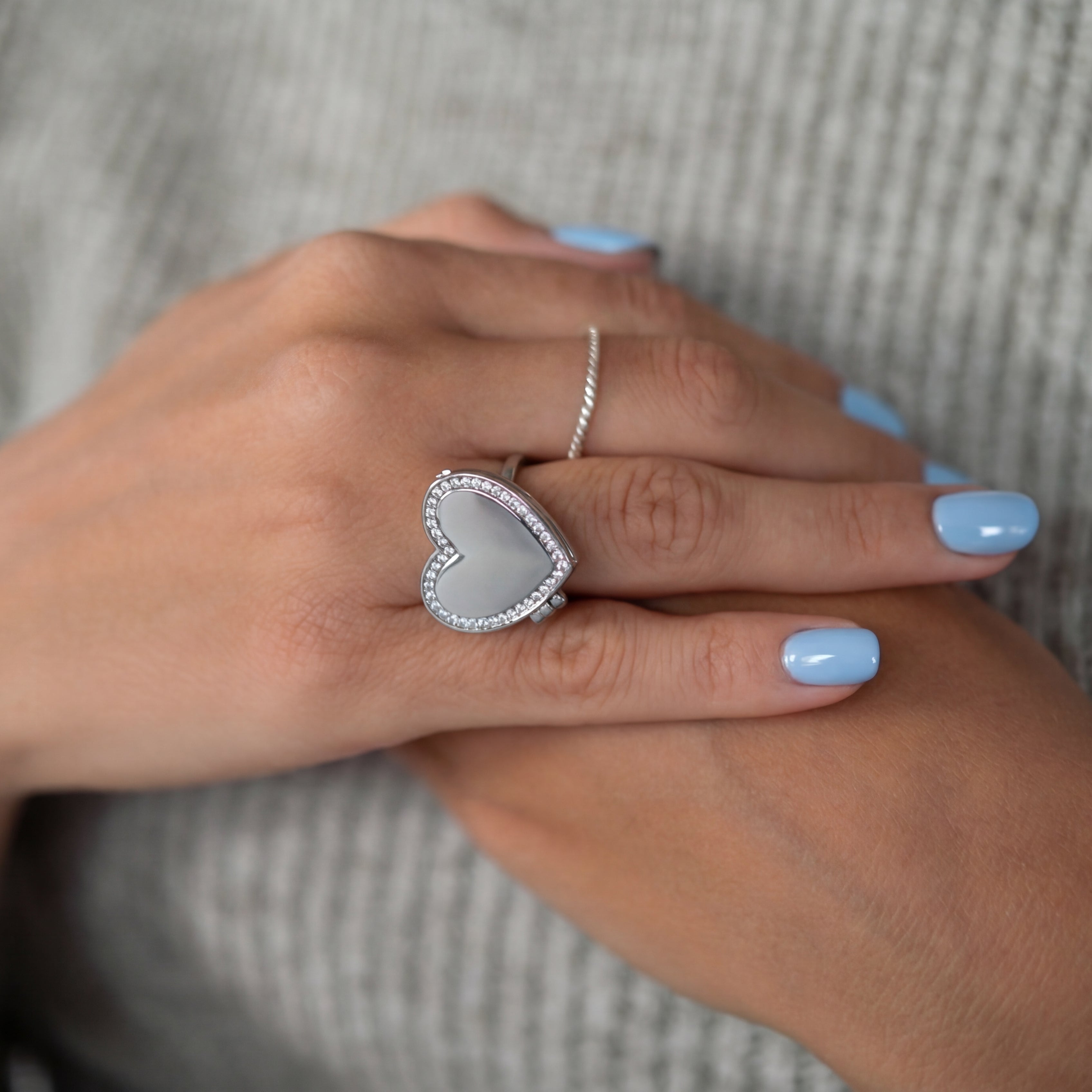 Bague médaillon photo - Cœur