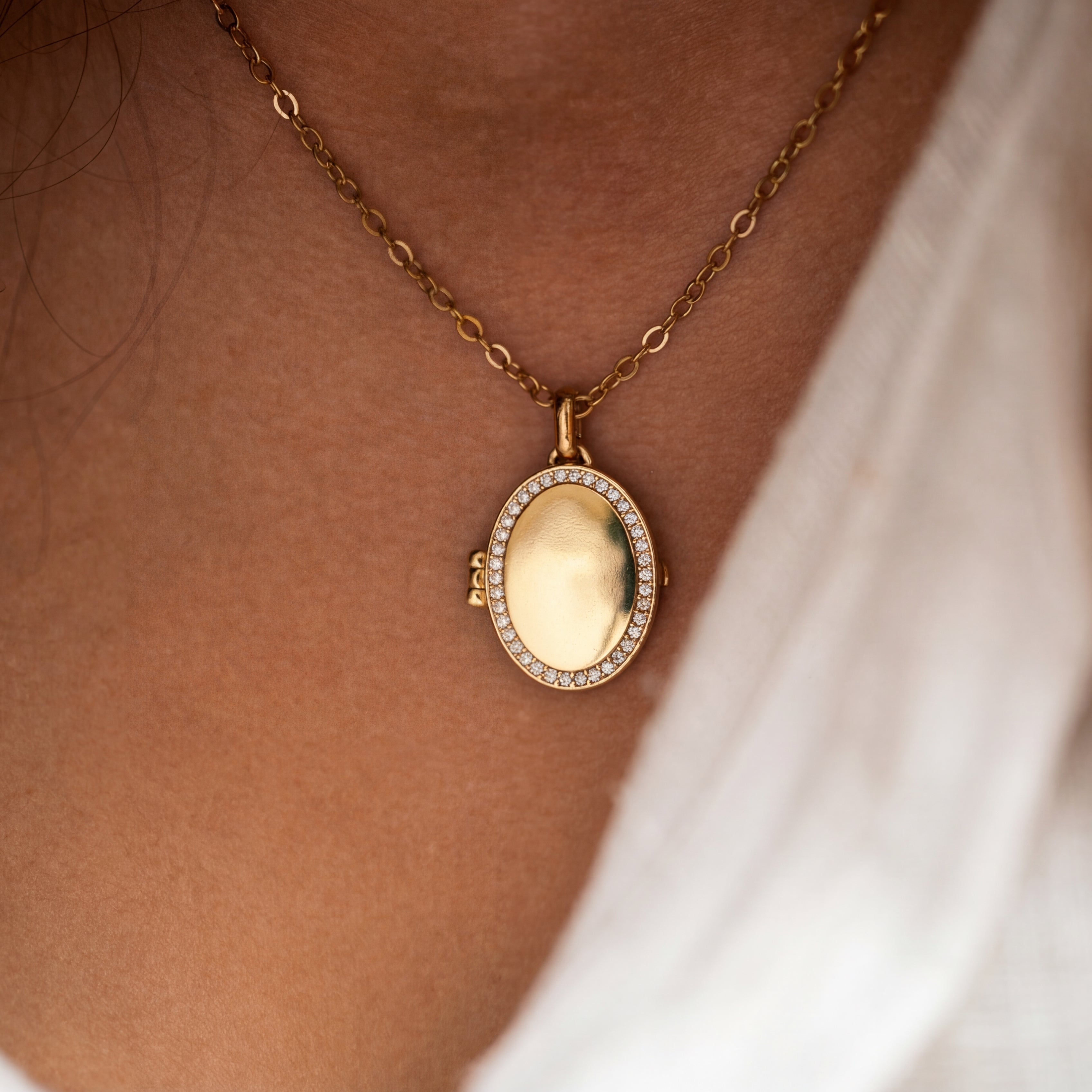 Collier médaillon photo - Ovale