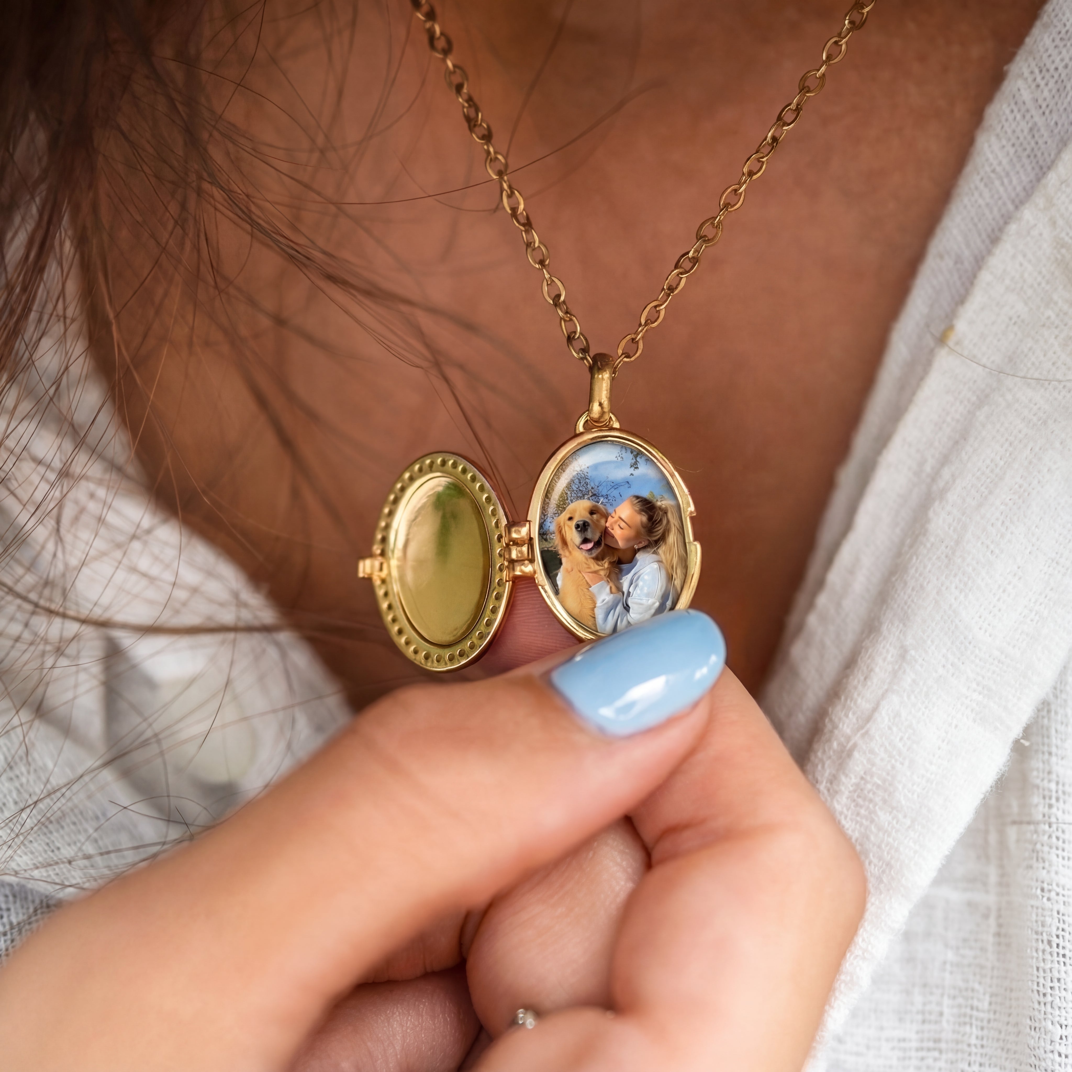 Collier médaillon photo - Ovale