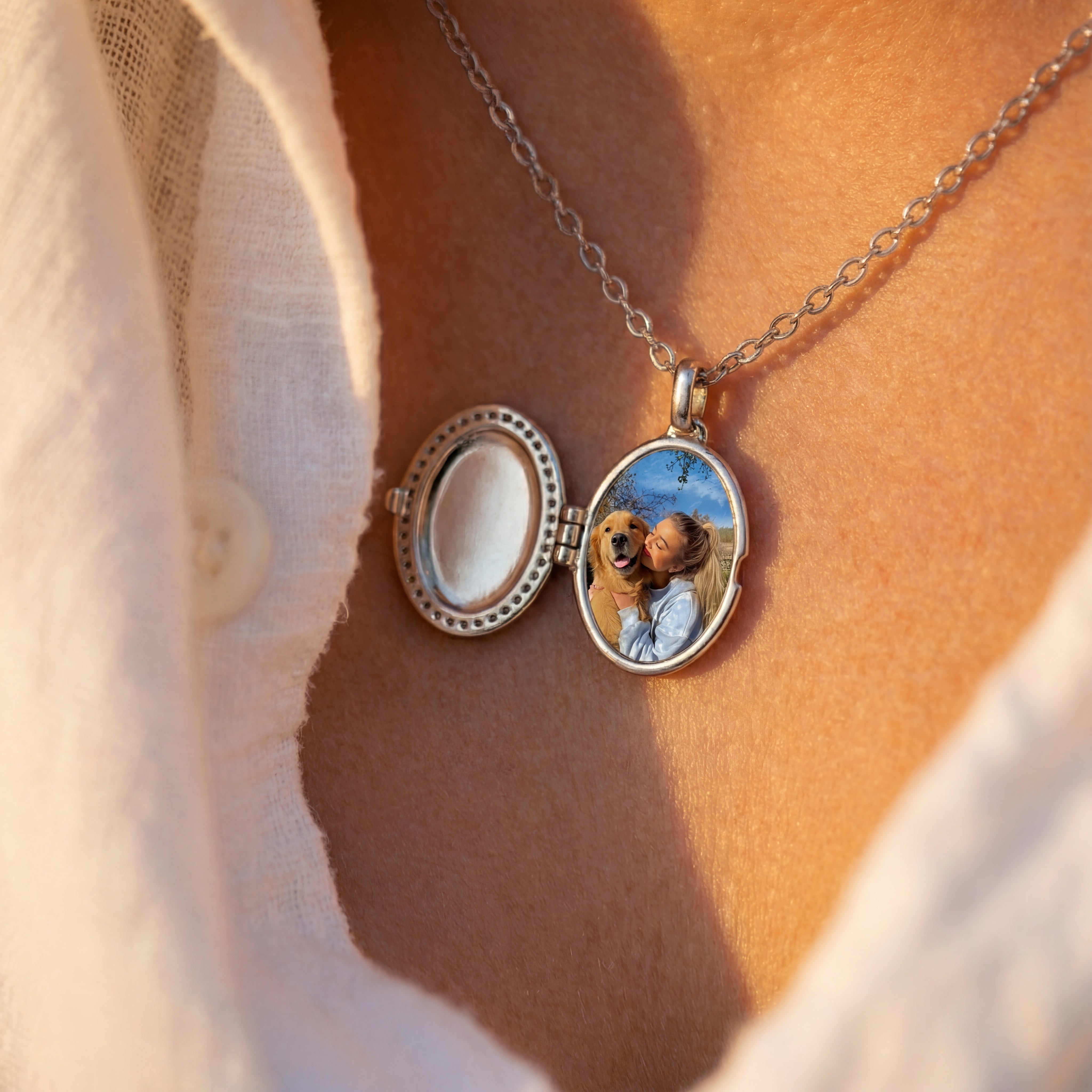 Collier médaillon photo - Ovale
