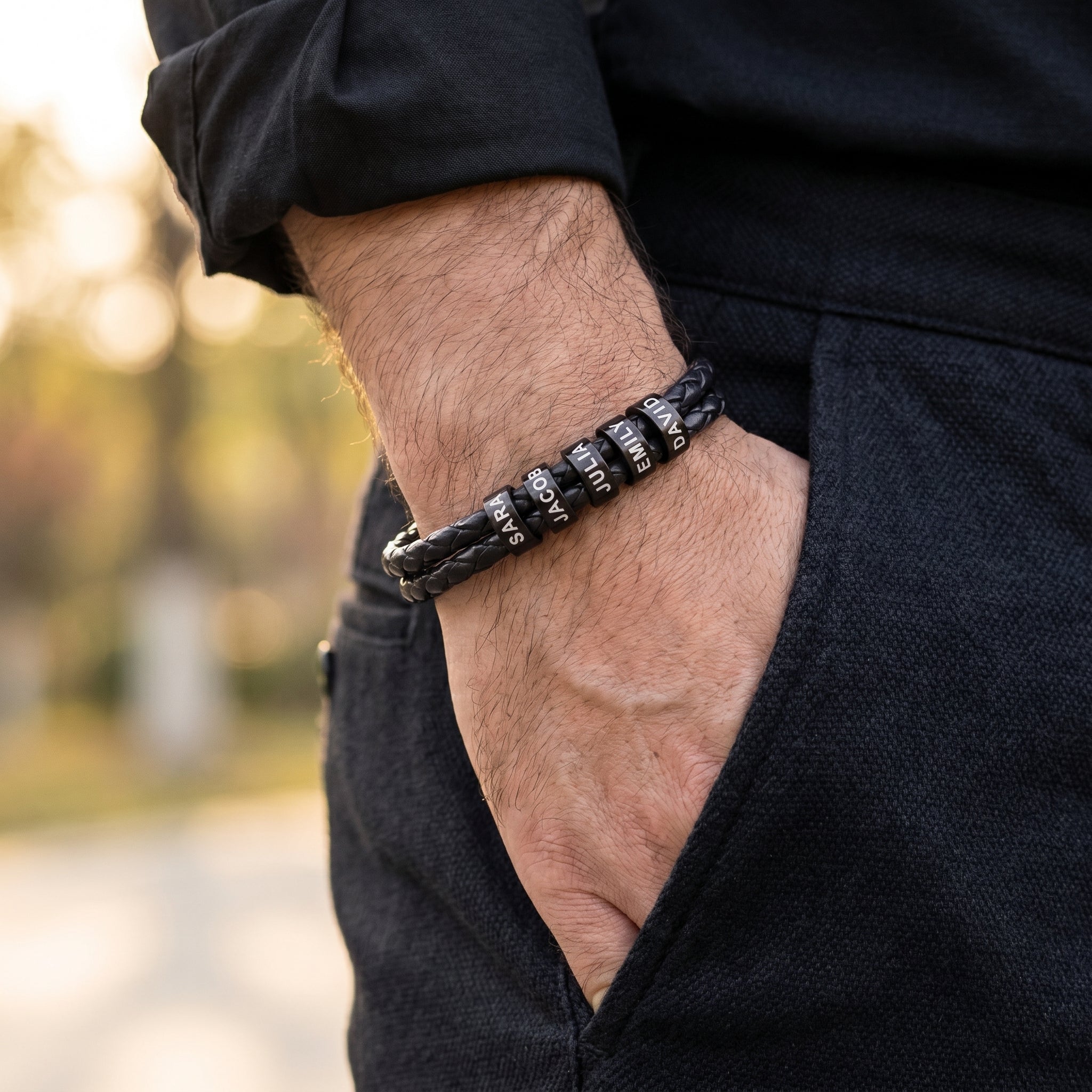 Bracelet en cuir avec gravure