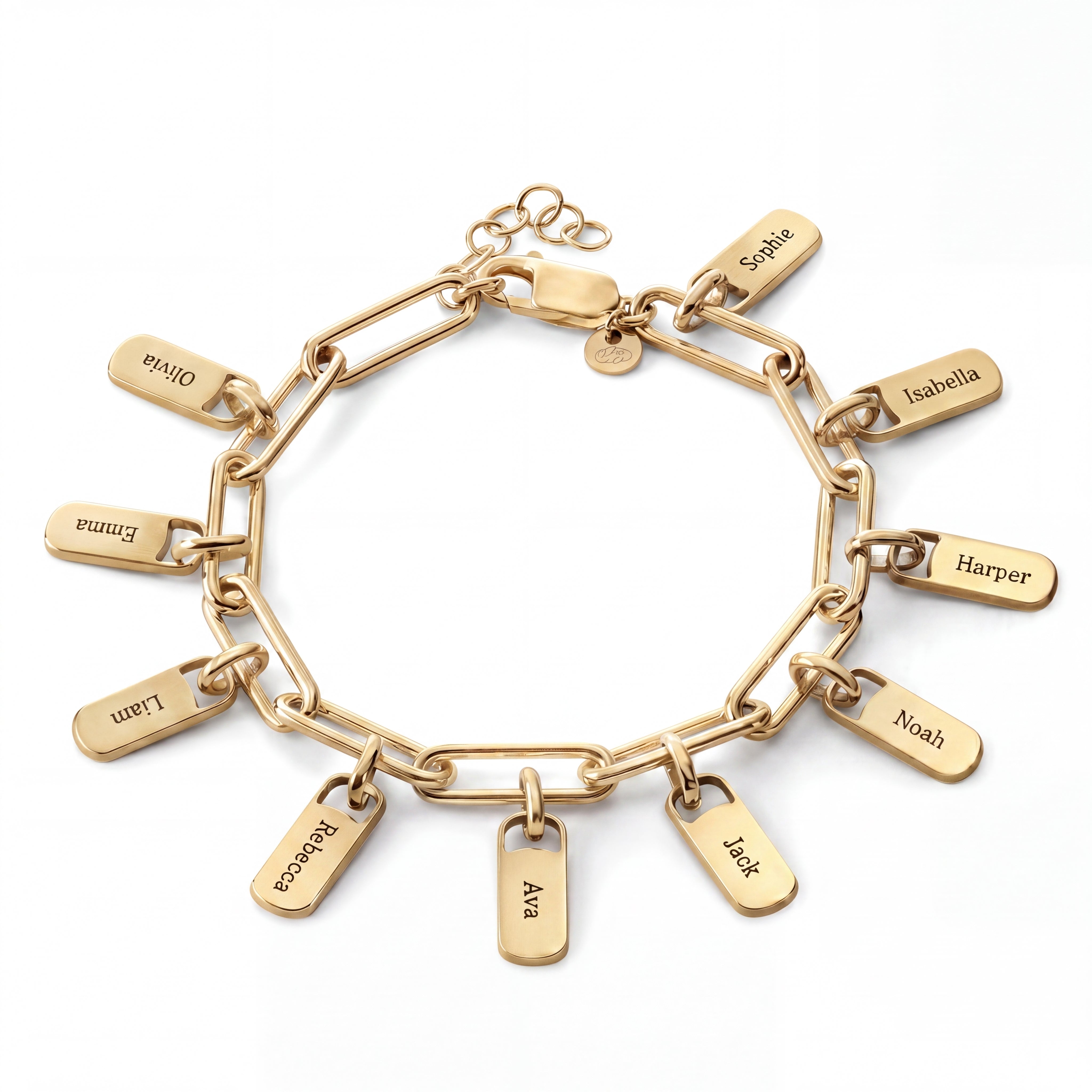 Bracelet personnalisé avec médailles gravées