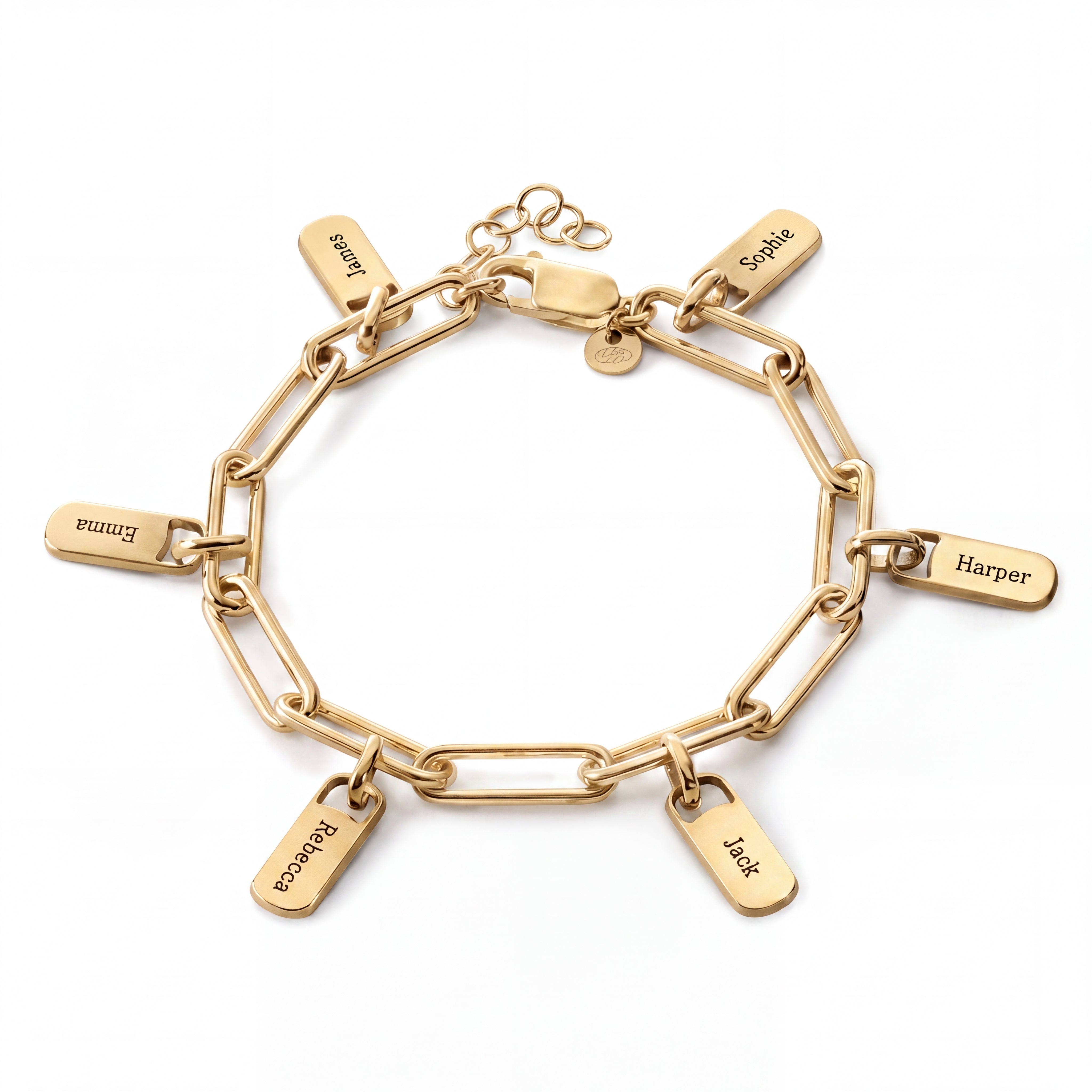 Bracelet personnalisé avec médailles gravées