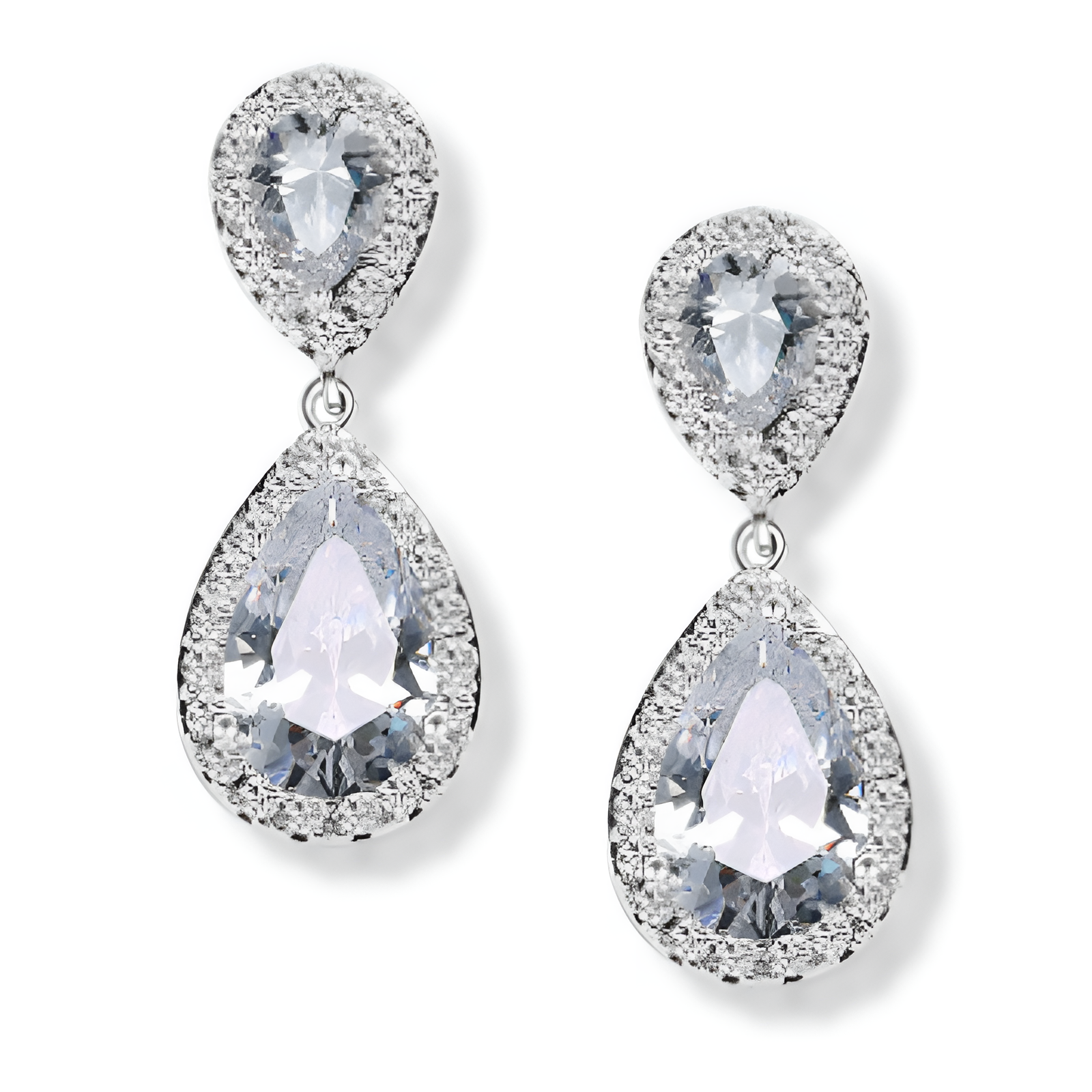 Boucles d'oreilles pendantes zirconia goutte d'eau