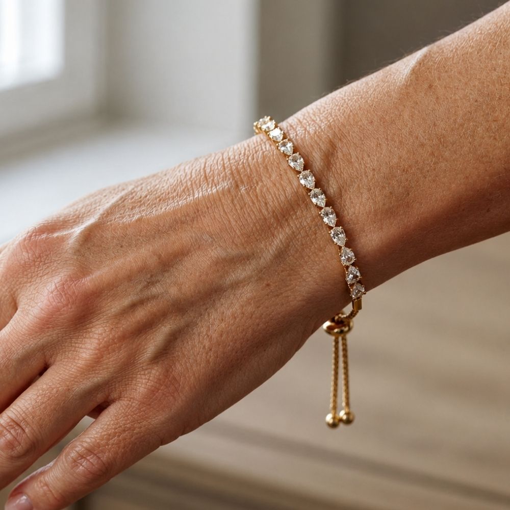 Bracelet en pierres géométriques ajustables
