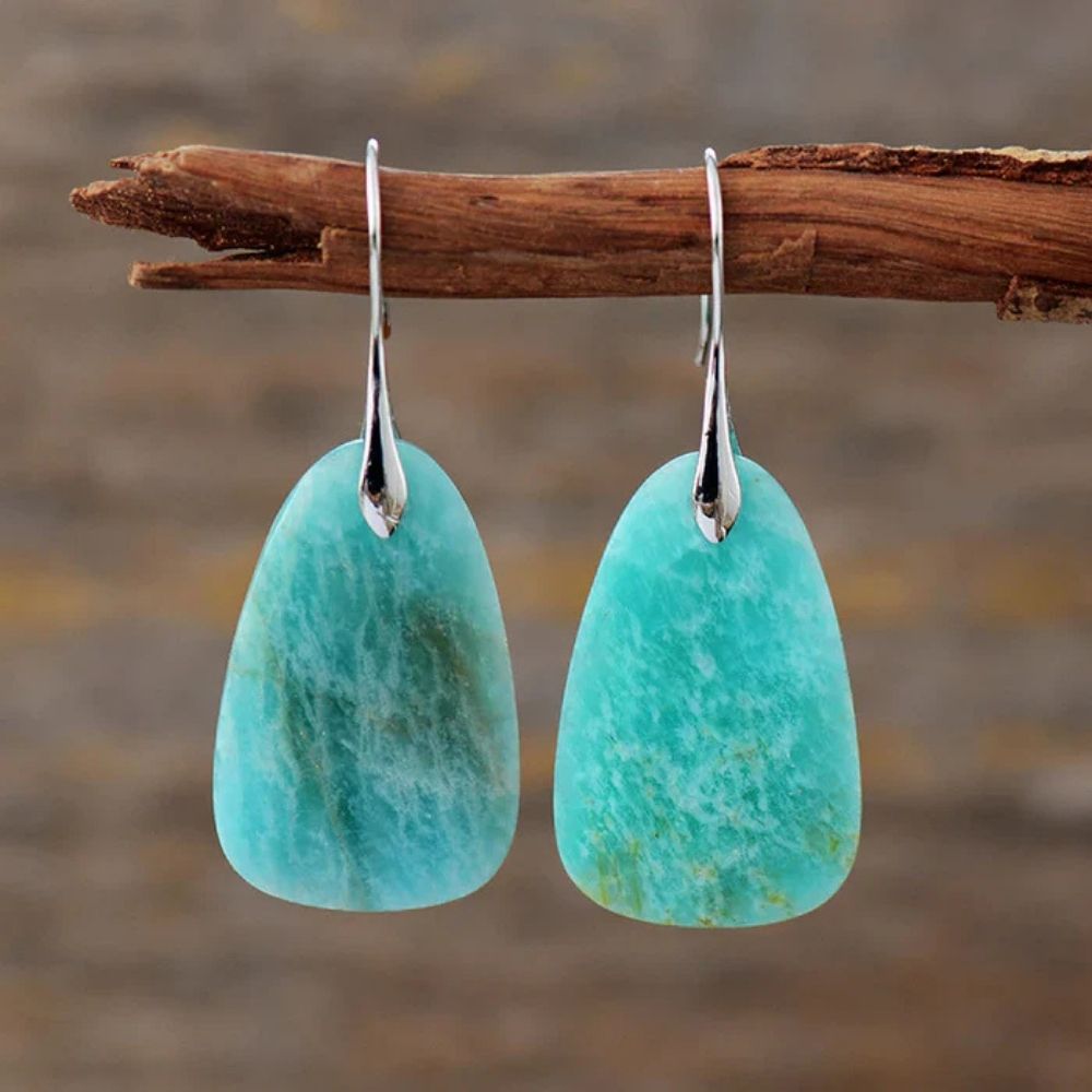 Boucles d'oreilles anciennes en pierre Turquoise