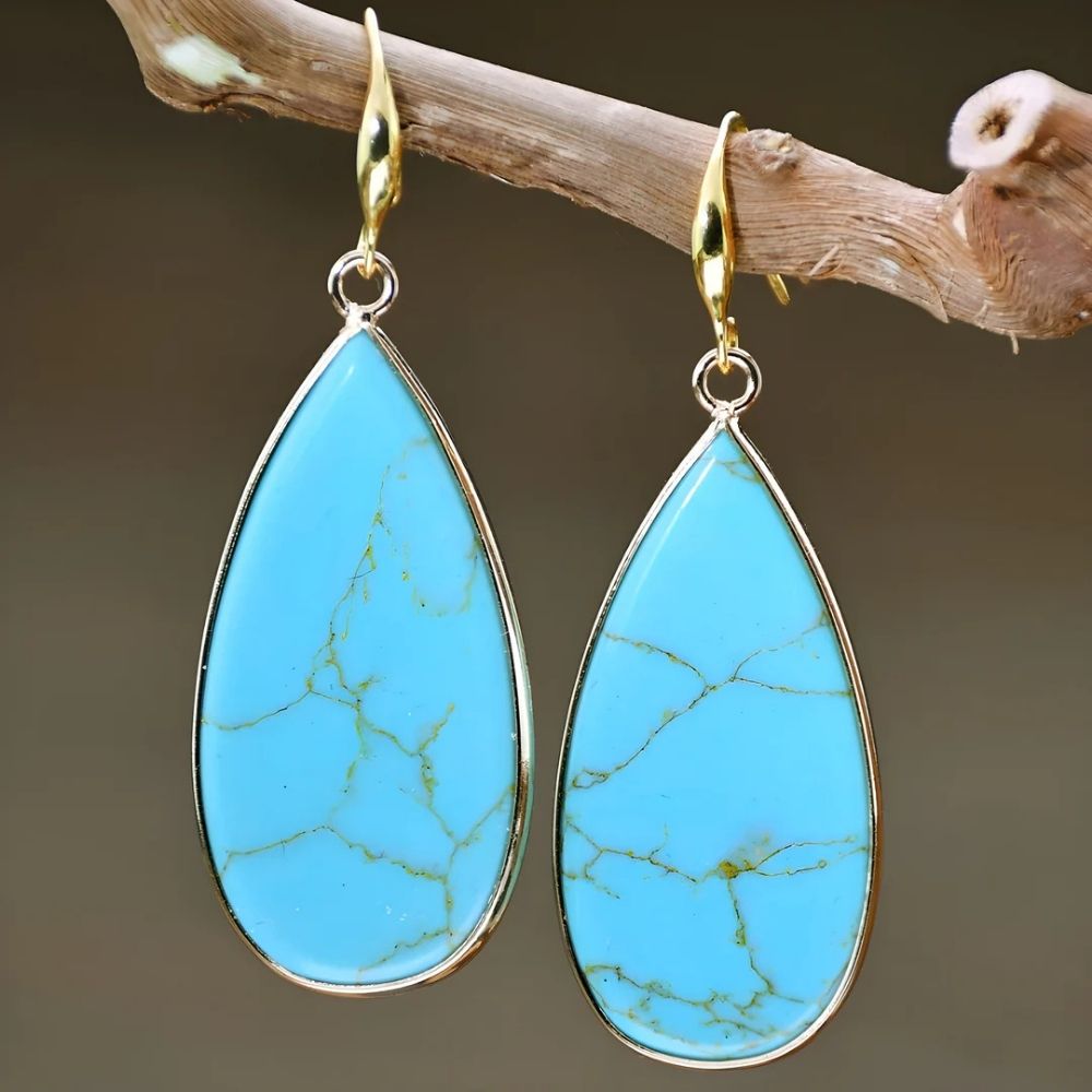 Boucles d'oreilles turquoise Connexion infinie