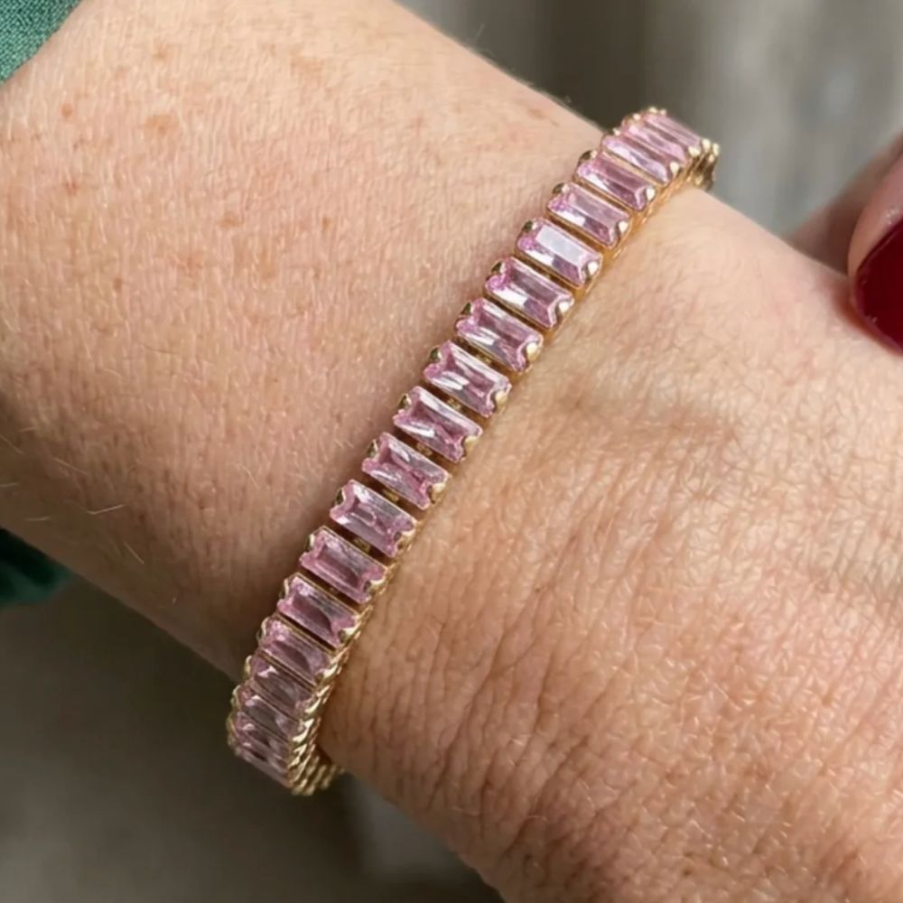 Bracelet Tennis Vertéa Saphir Rose