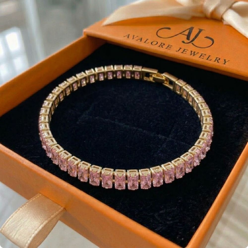 Bracelet Tennis Vertéa Saphir Rose