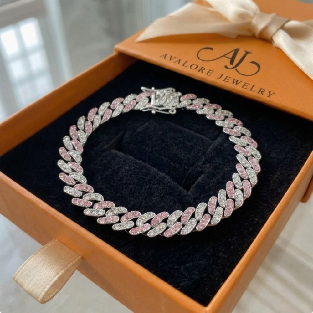 Bracelet Cubain Arctic Blush
