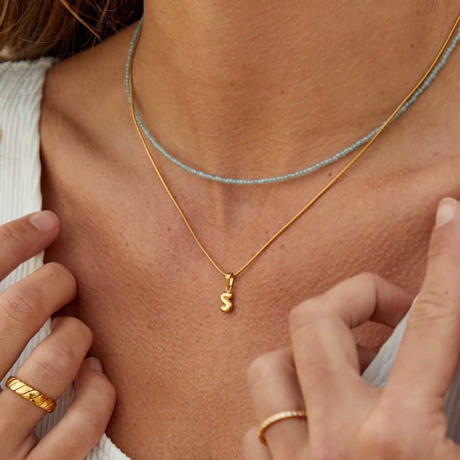 Chic Necklace With Bubble-Style Letter