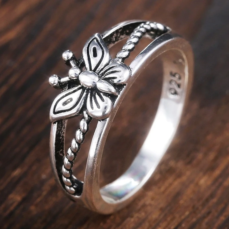 Bague Vintage Papillon Argentée