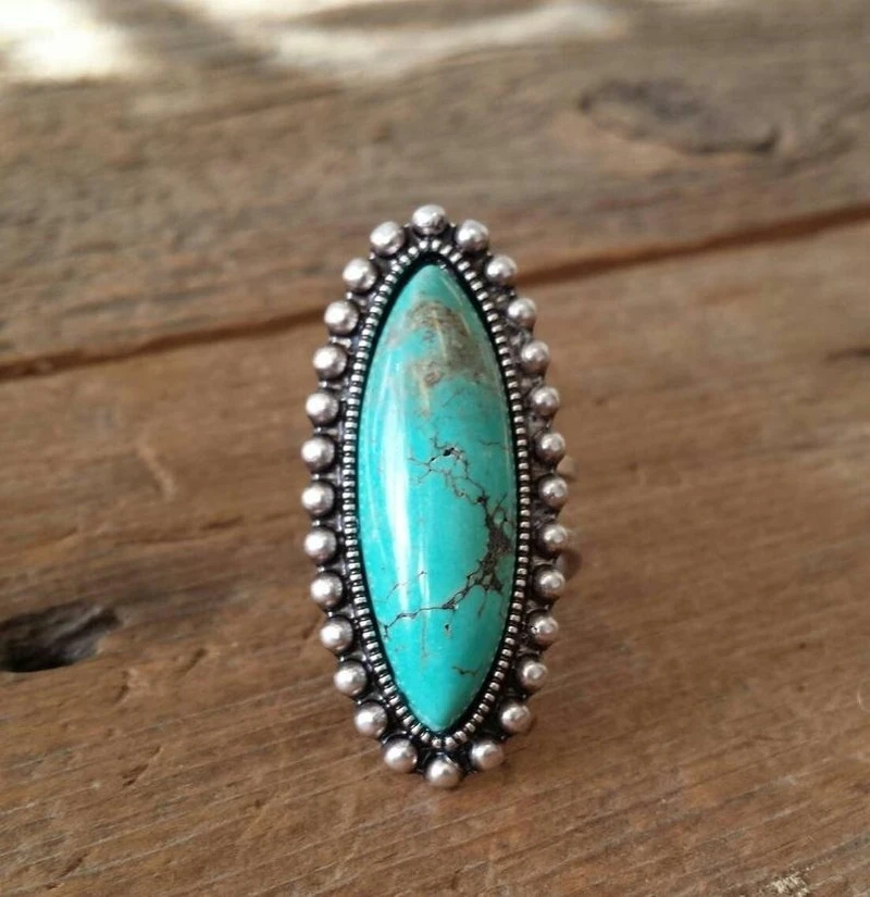 Bague Vintage en Pierre Turquoise