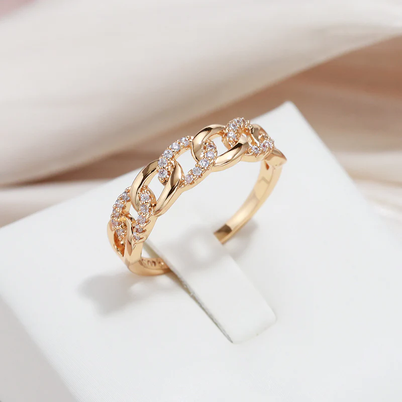 Chic Gold Chain-Link Ring