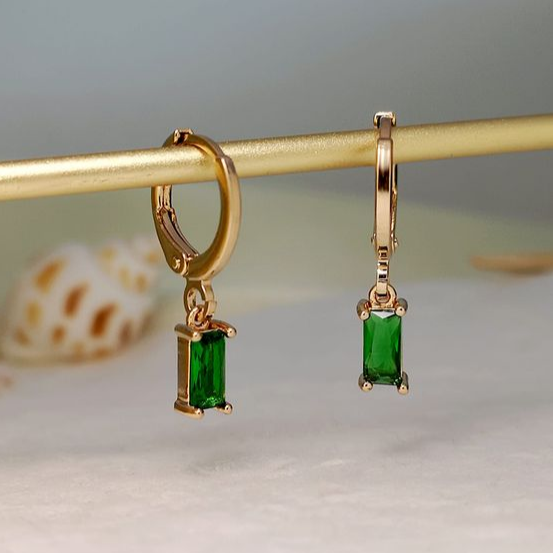 Boucles d'oreilles Green Lantern en cristal